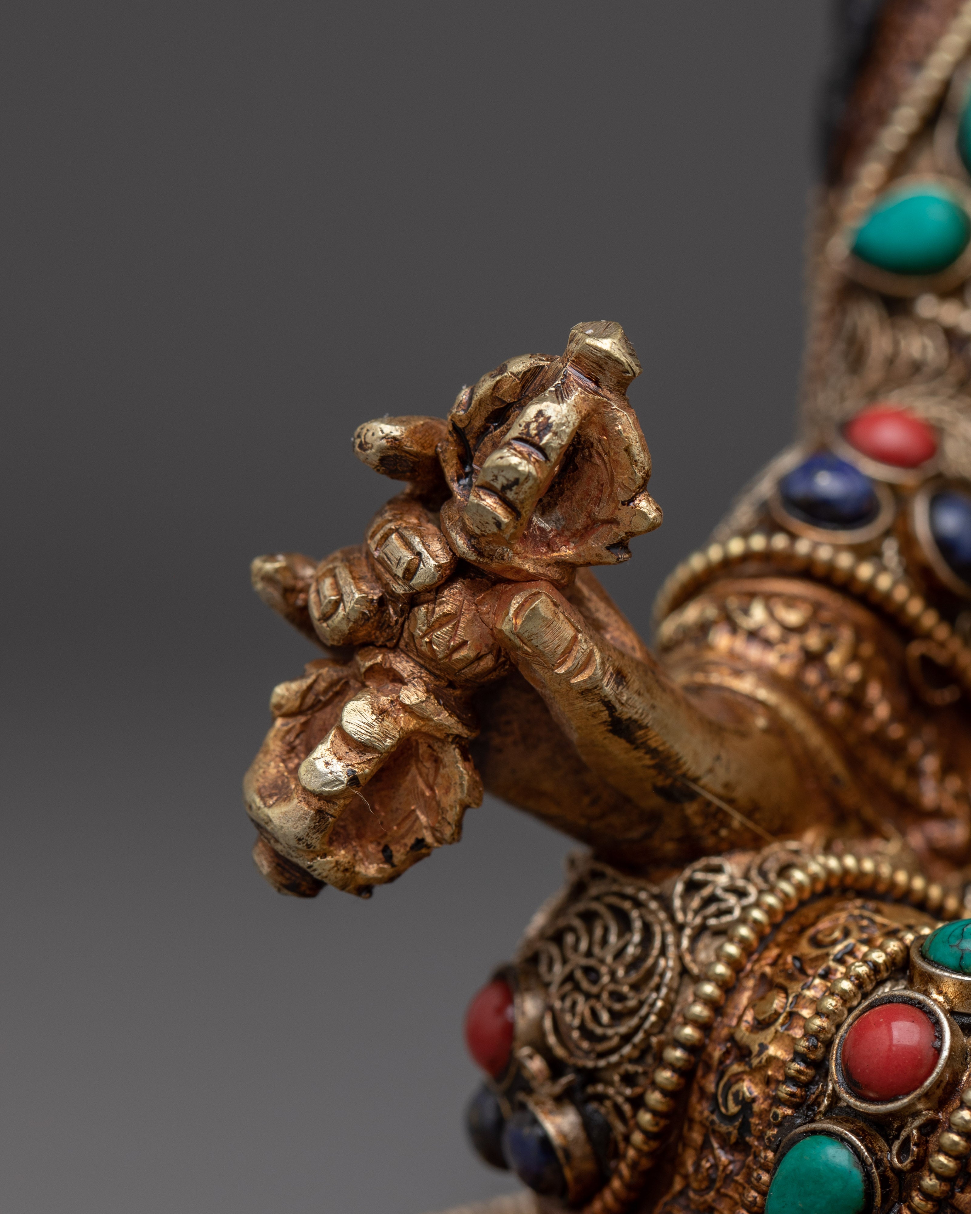 Guru Rinpoche Statue in Electro Gold-Plated | Buddhist Altar or Meditation Space