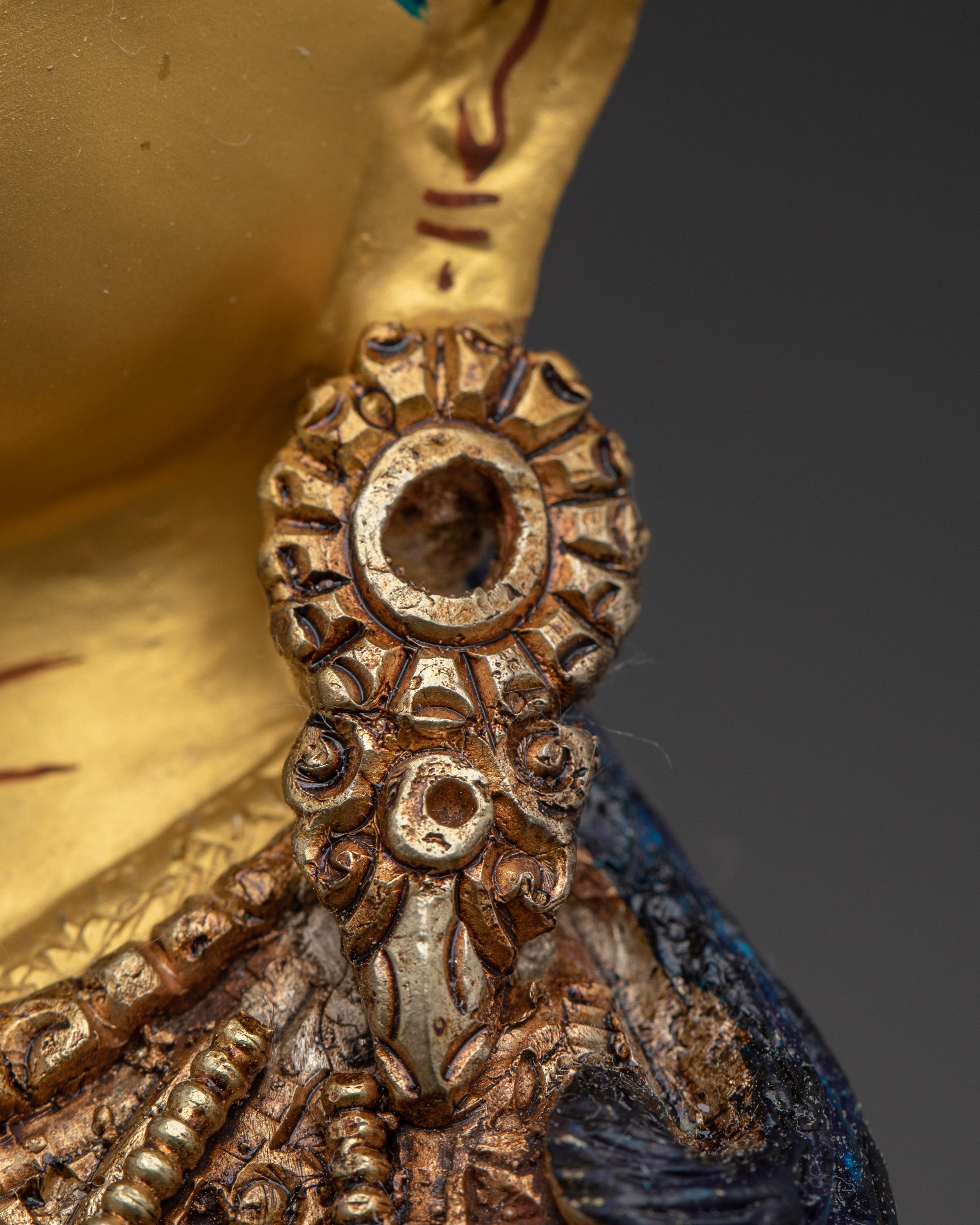 Guru Rinpoche Statue in Electro Gold-Plated | Buddhist Altar or Meditation Space