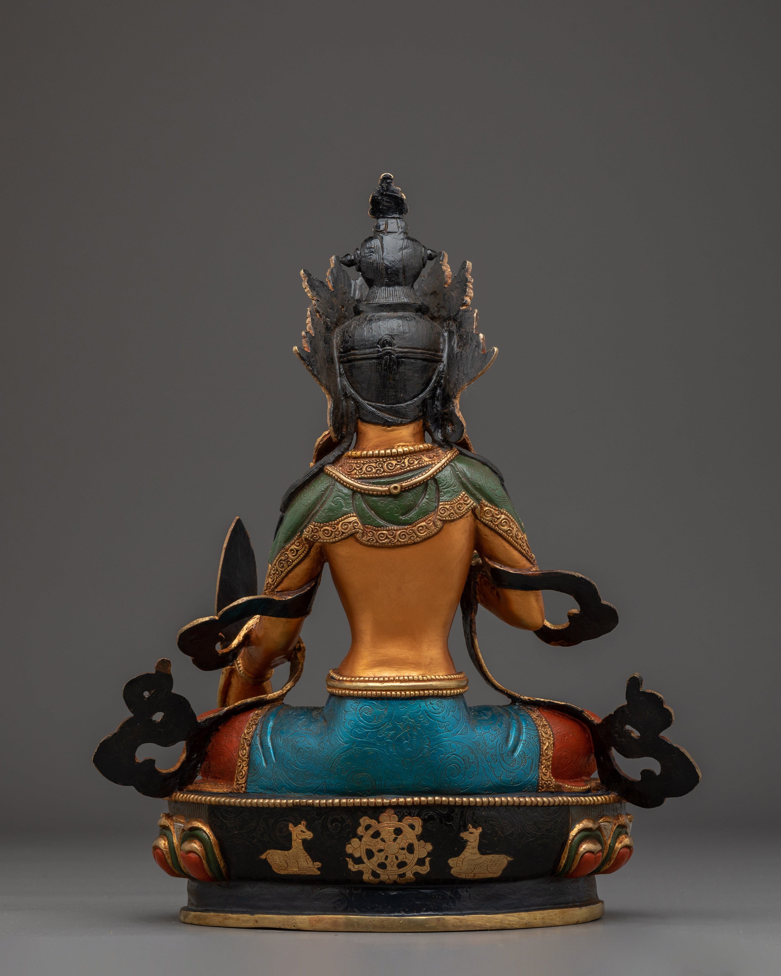 Kshitigarbha Statue for Your Meditation Space | Buddhist Art with Acrylic Paintings