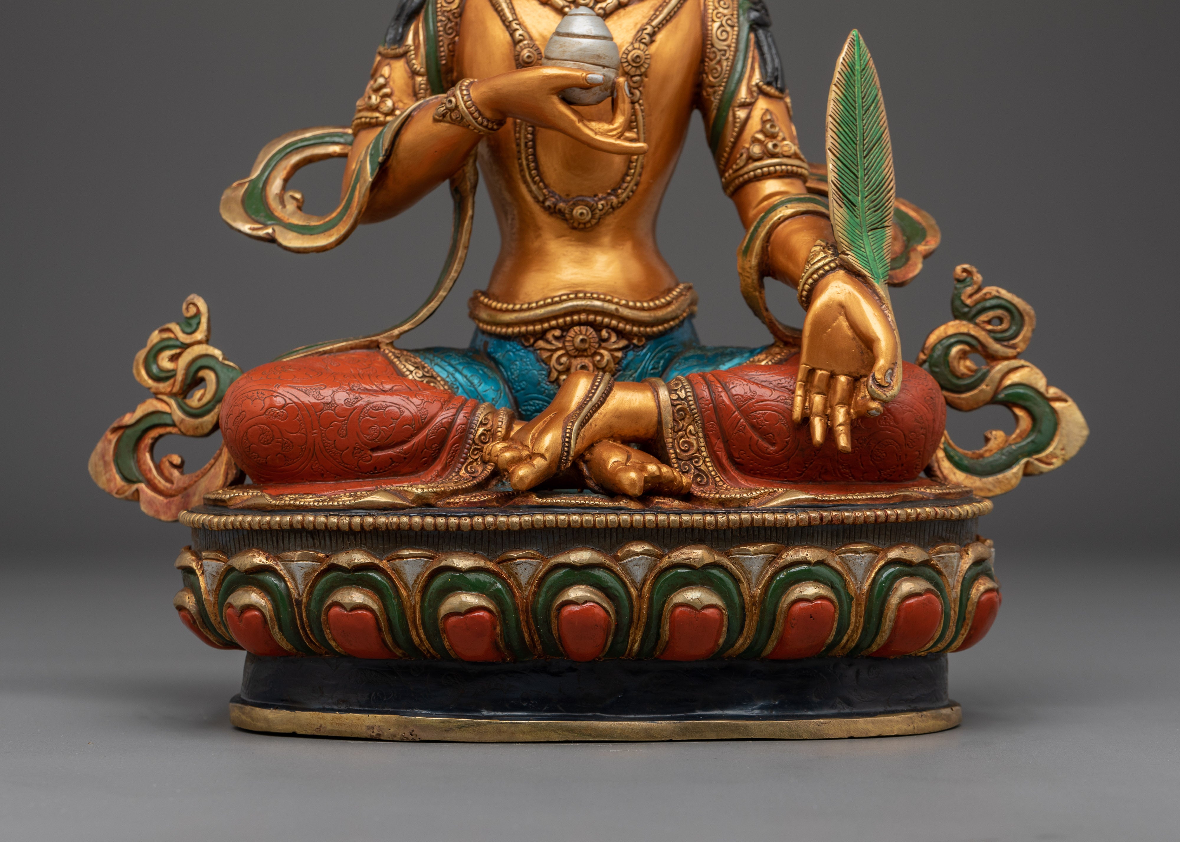 Kshitigarbha Statue for Your Meditation Space | Buddhist Art with Acrylic Paintings