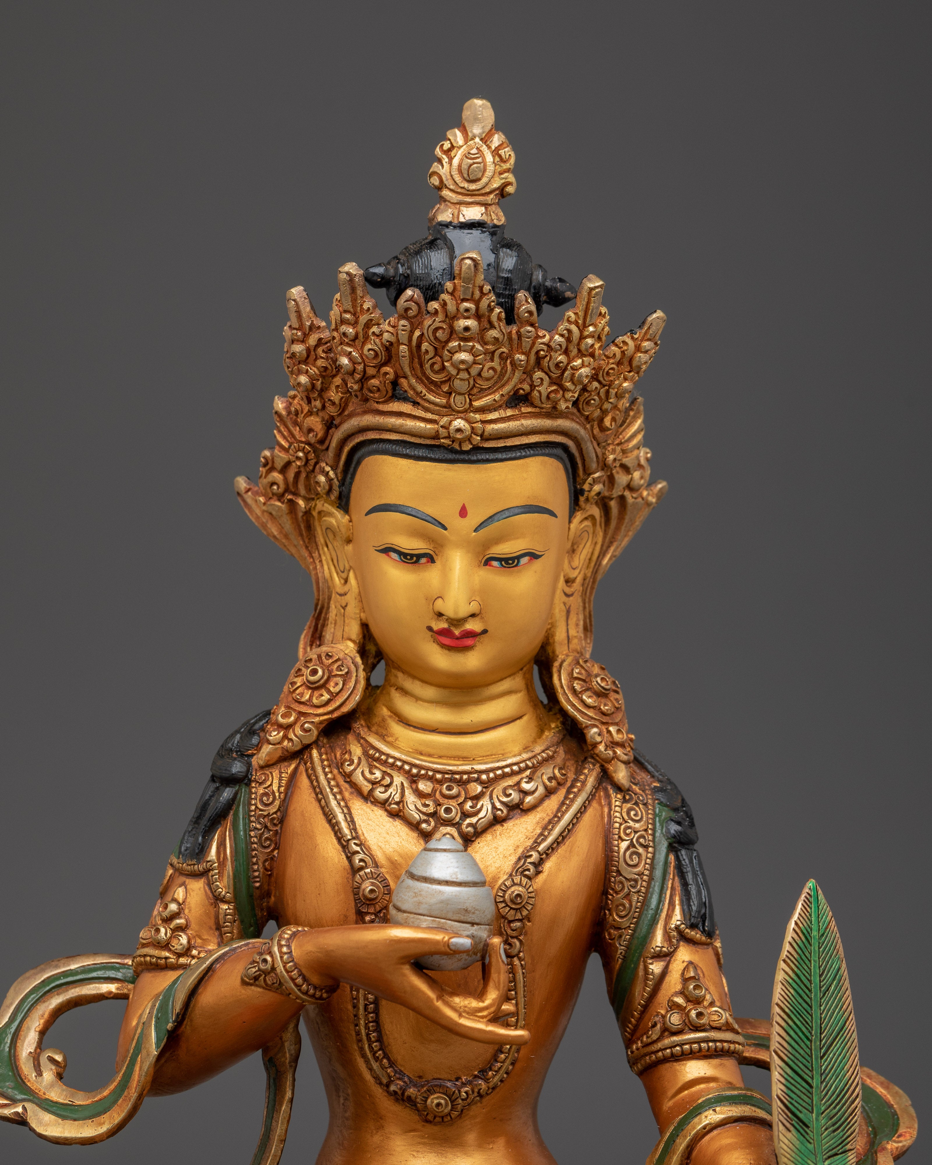 Kshitigarbha Statue for Your Meditation Space | Buddhist Art with Acrylic Paintings