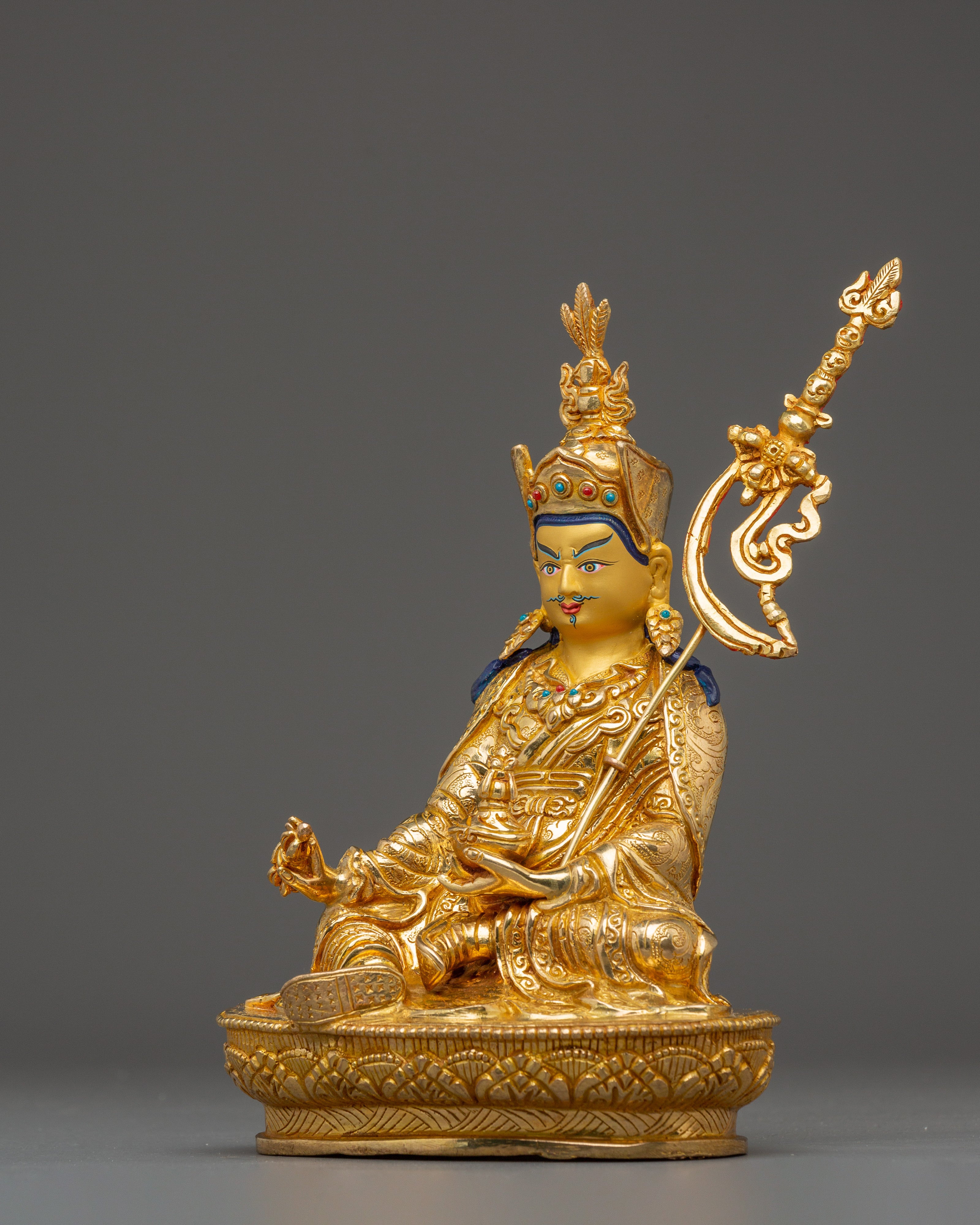 Guru Rinpoche, Lotus Born Master of Vajrayana | Gold Gilded Icon