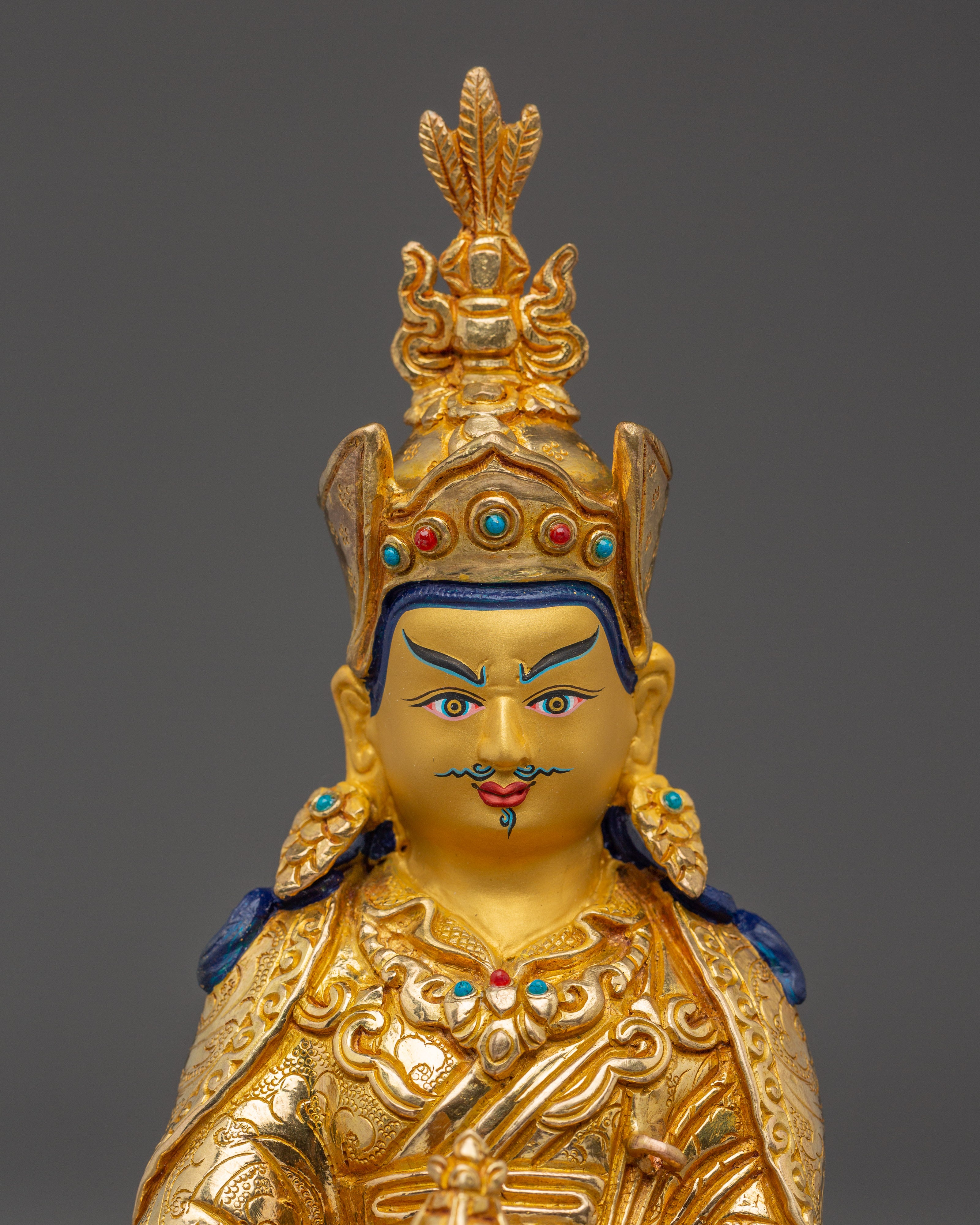 Guru Rinpoche, Lotus Born Master of Vajrayana | Gold Gilded Icon