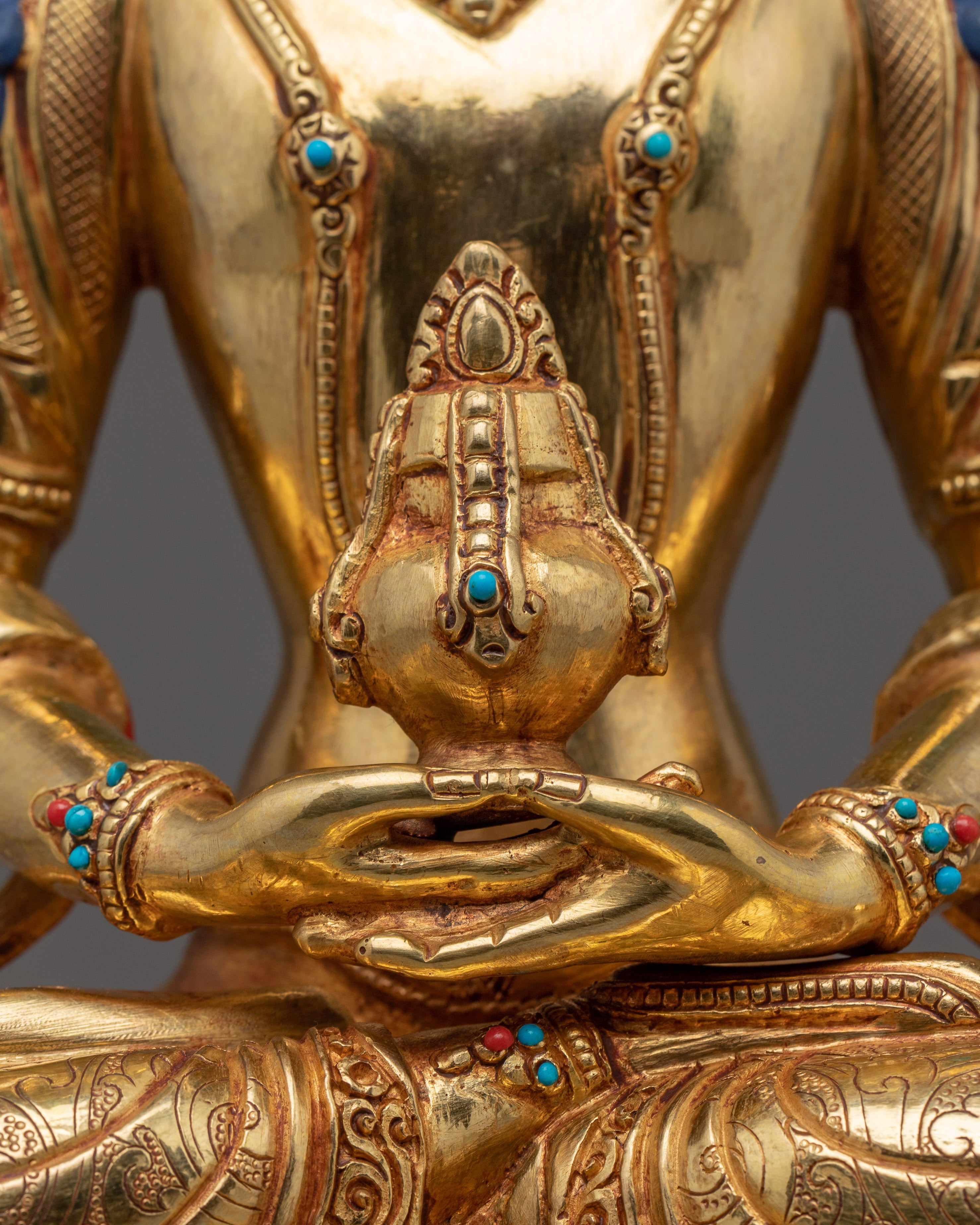Handmade Statue of Amitayus with Halo | Buddha of Long-life