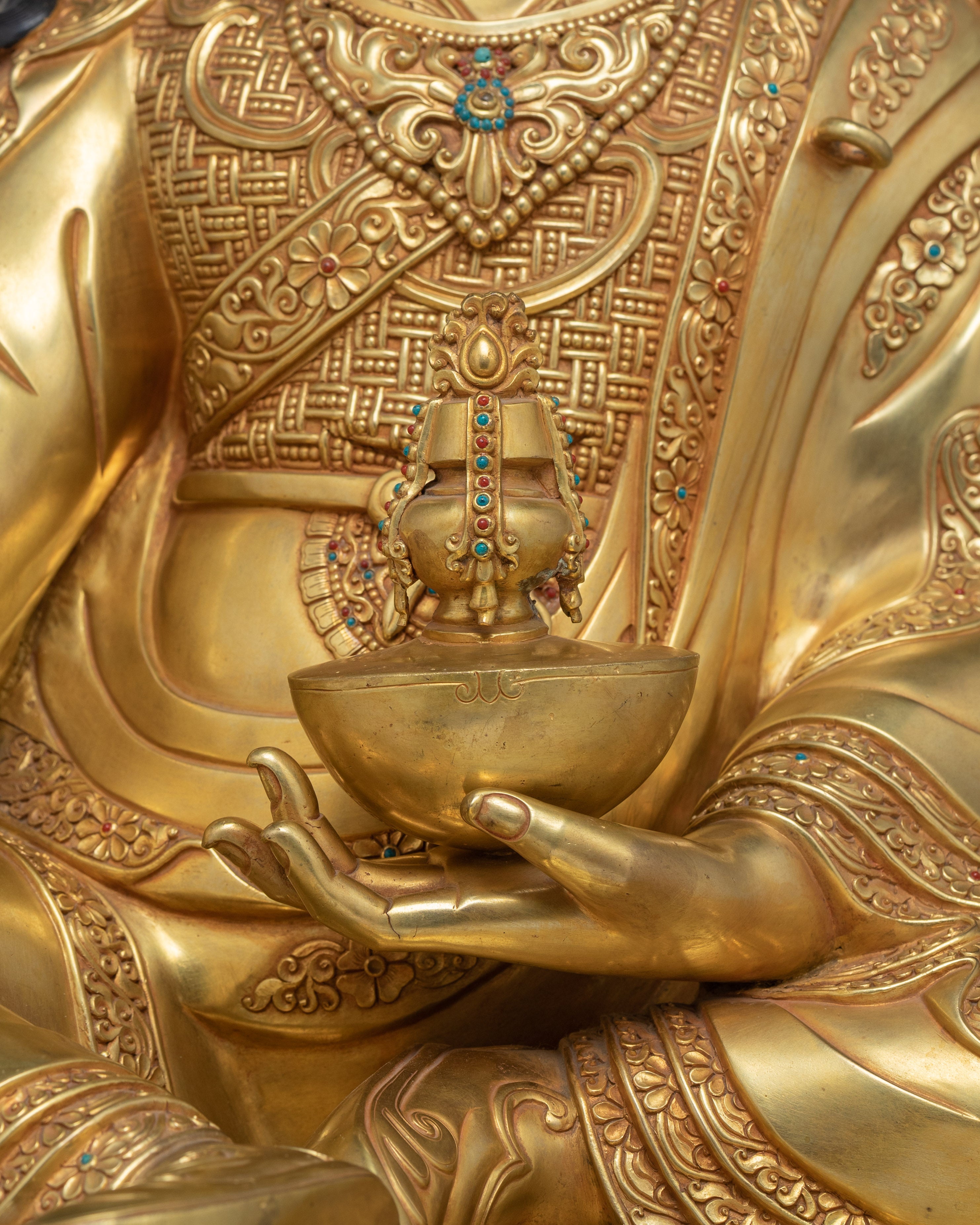 Nepalese Handmade Guru Rinpoche Artwork | Padmasambhava Figurine