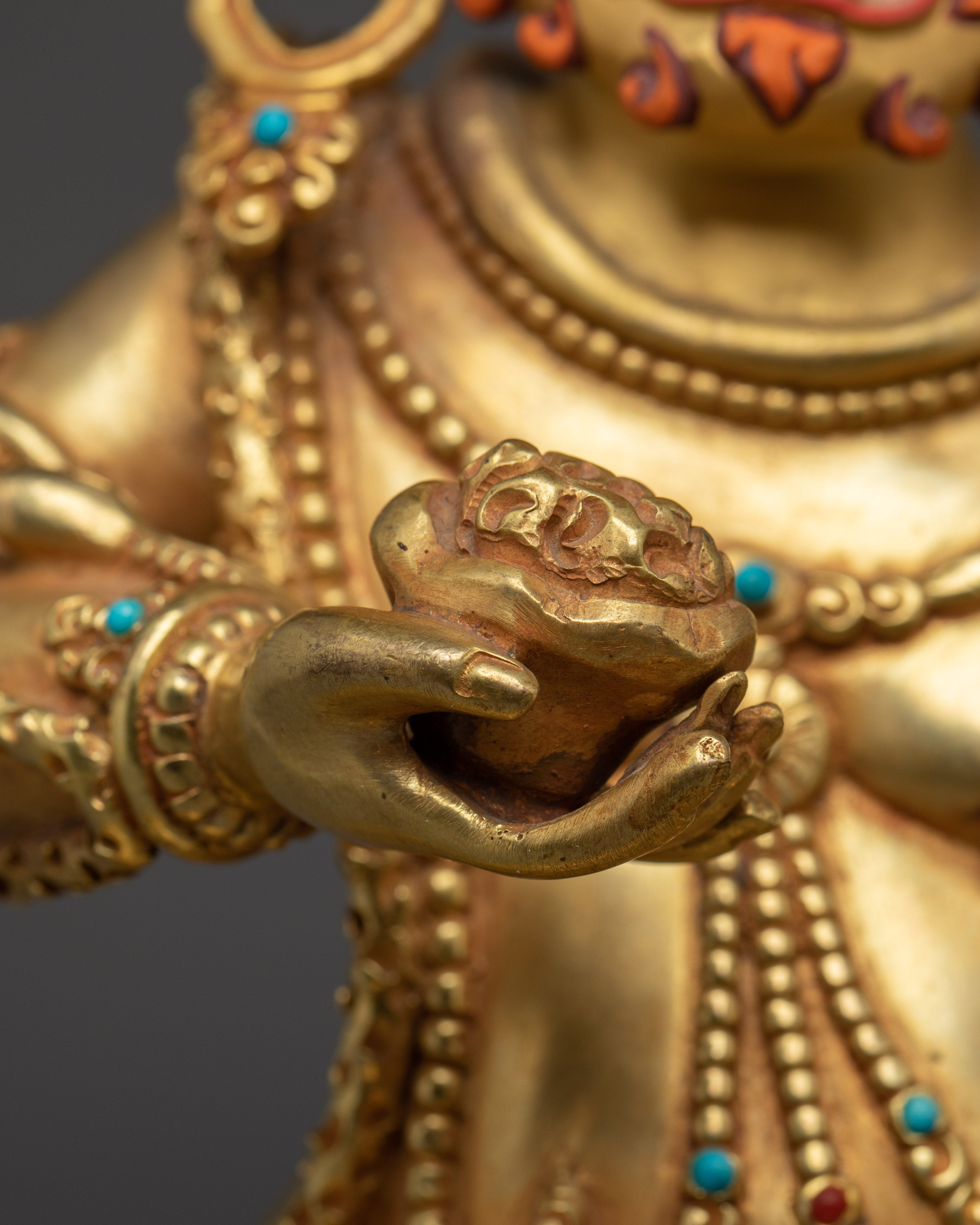 Gold Gilded Black Dzambhala | Himalayan Wealth Deity