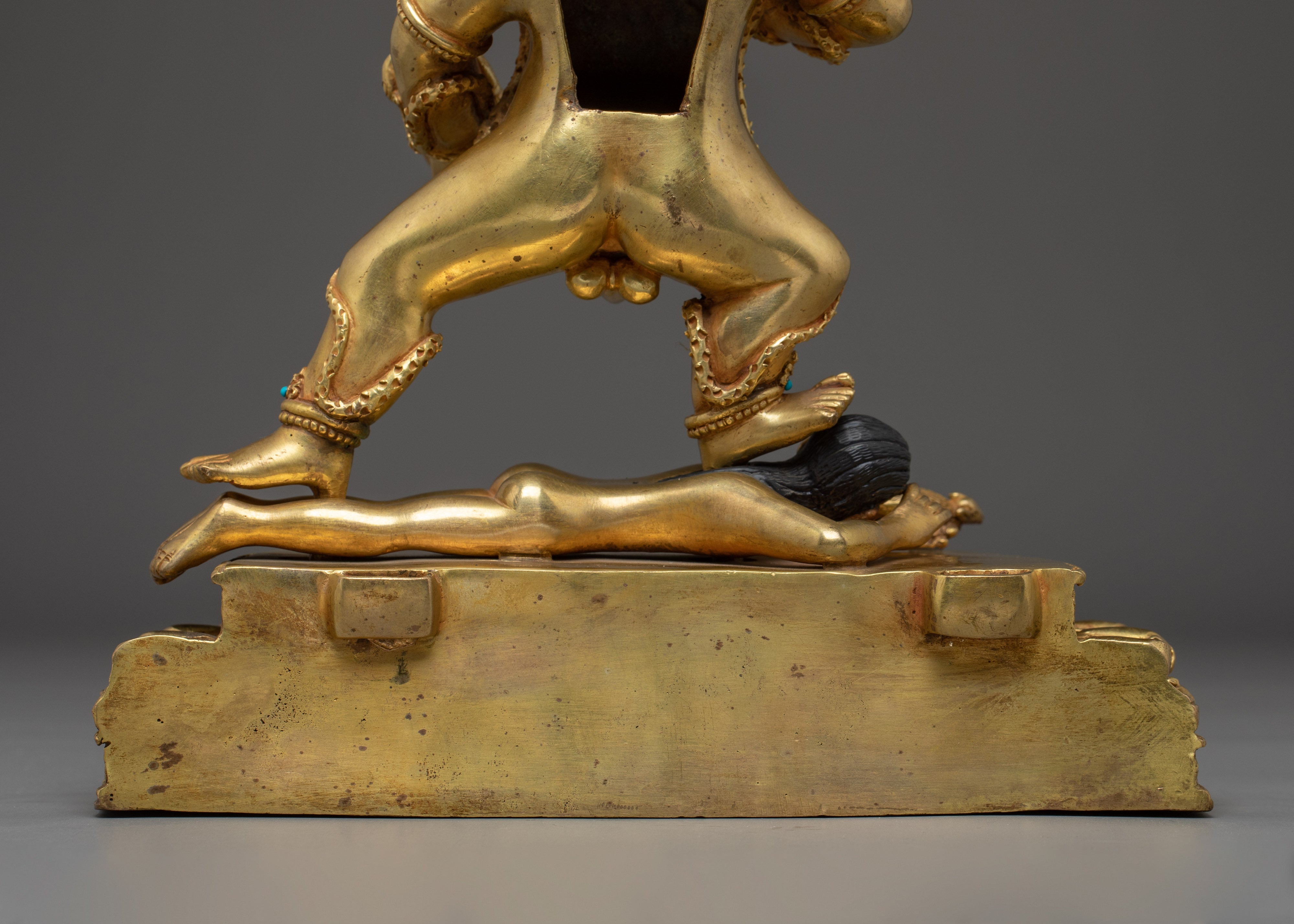 Gold Gilded Black Dzambhala | Himalayan Wealth Deity