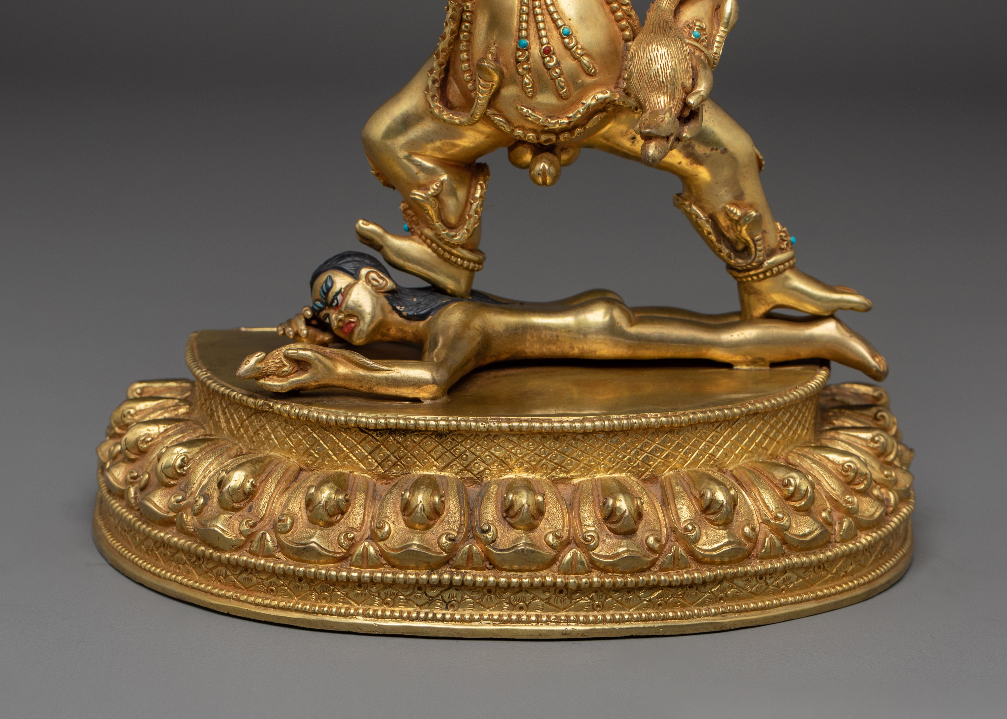 Gold Gilded Black Dzambhala | Himalayan Wealth Deity