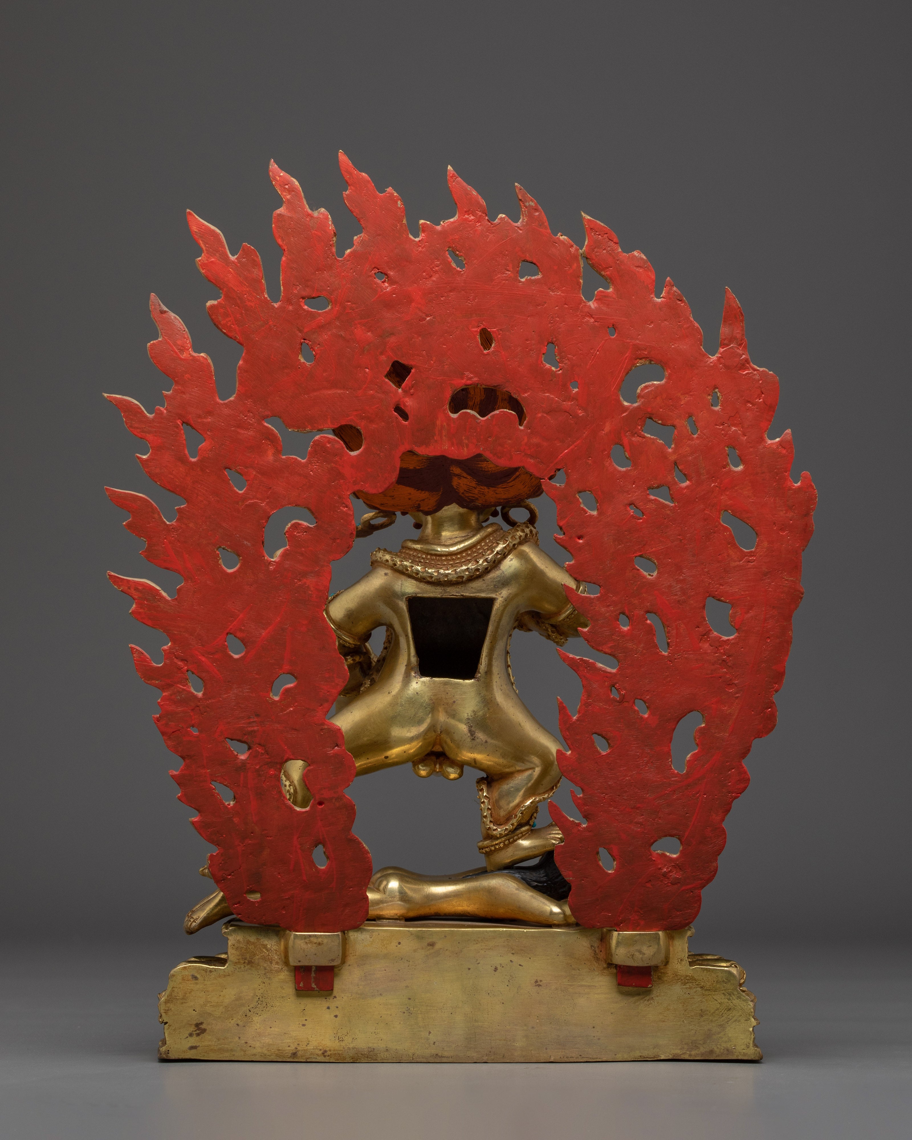 Gold Gilded Black Dzambhala | Himalayan Wealth Deity
