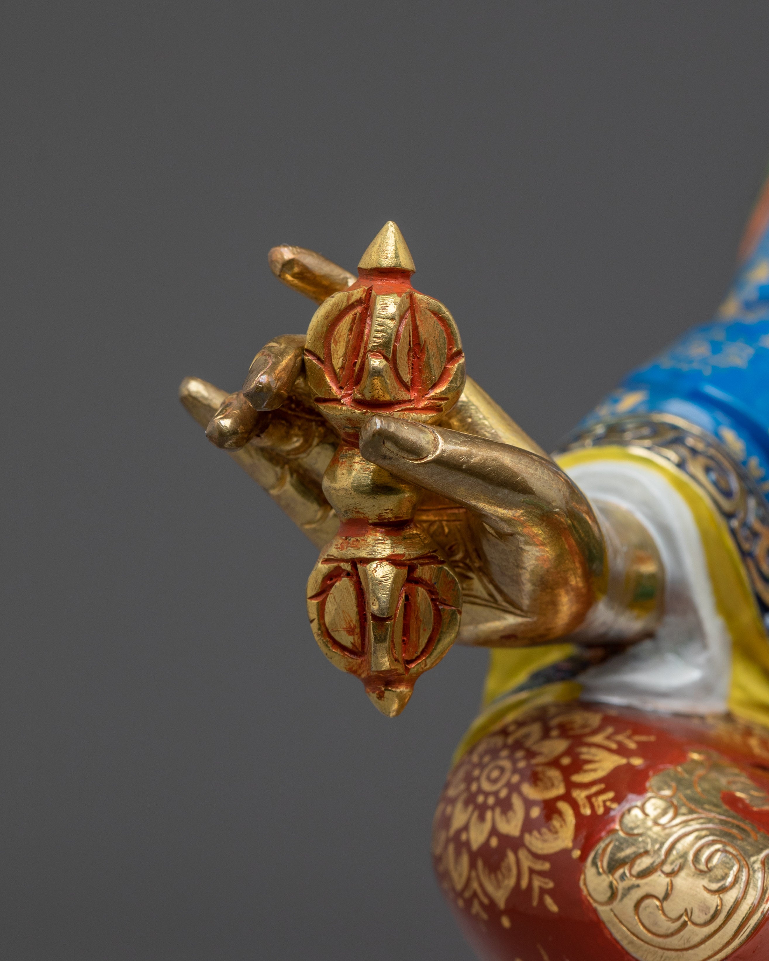 Guru Rinpoche, Embodiment of Tantric Wisdom | Gold Gilded Nepali Statue