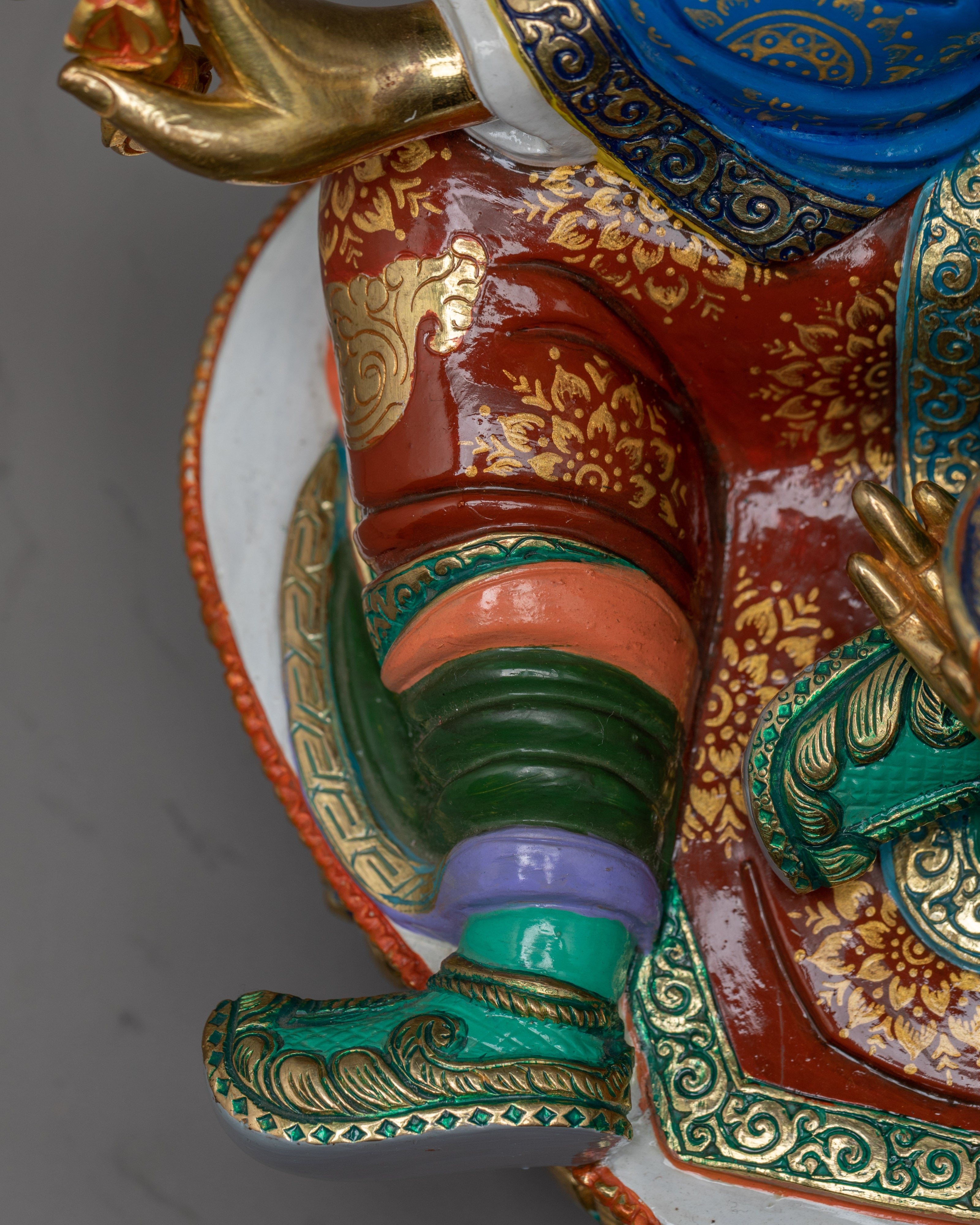 Guru Rinpoche, Embodiment of Tantric Wisdom | Gold Gilded Nepali Statue