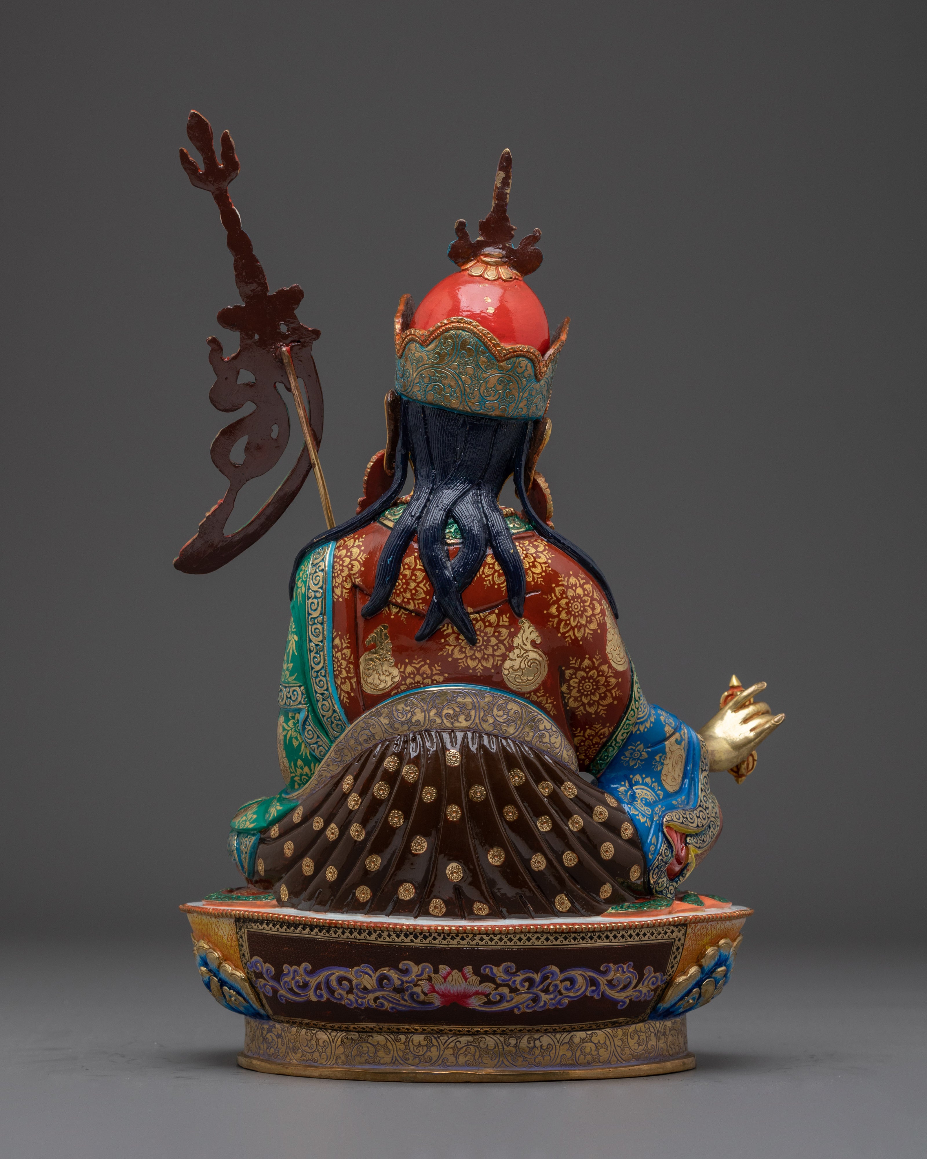 Guru Rinpoche, Embodiment of Tantric Wisdom | Gold Gilded Nepali Statue