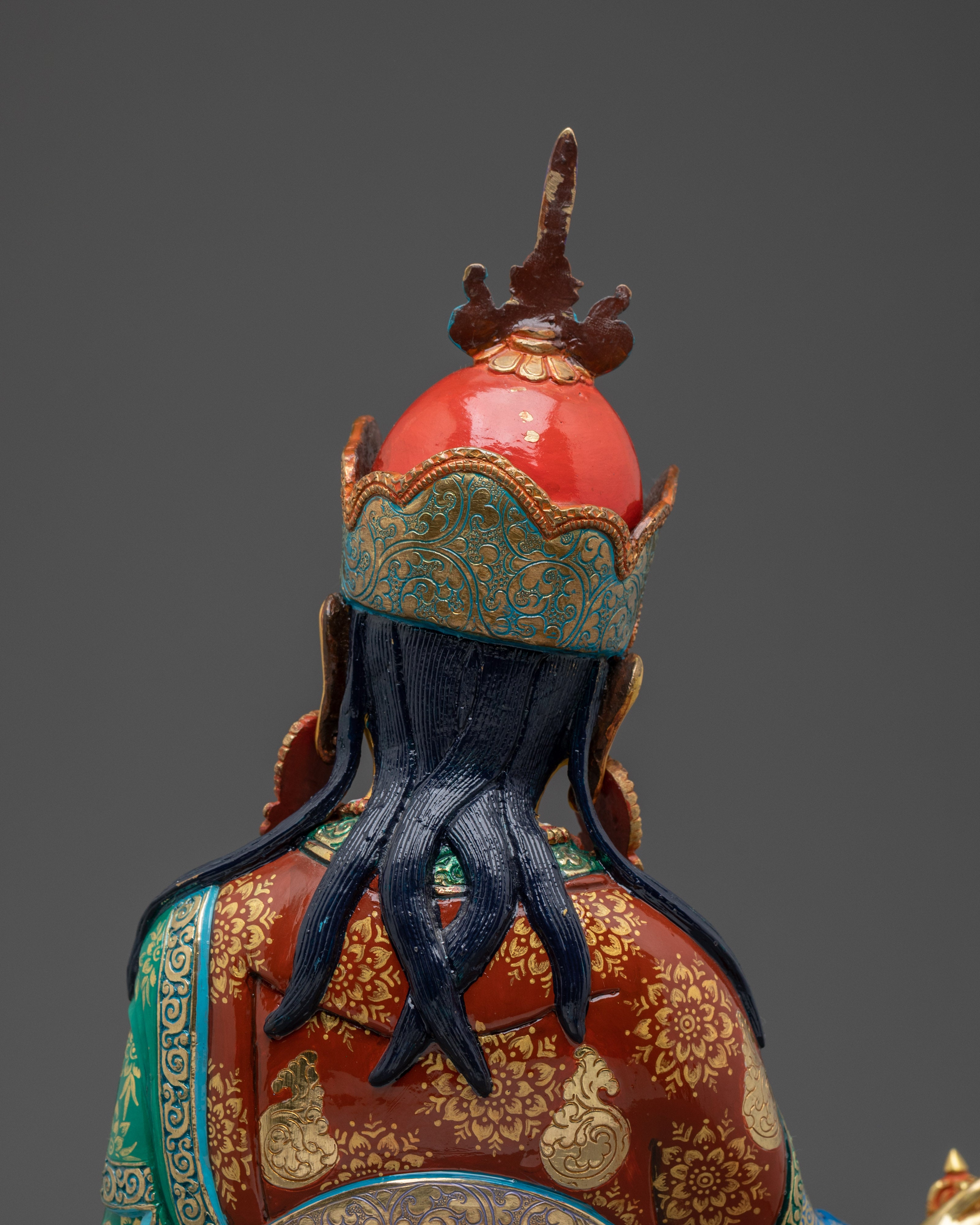 Guru Rinpoche, Embodiment of Tantric Wisdom | Gold Gilded Nepali Statue