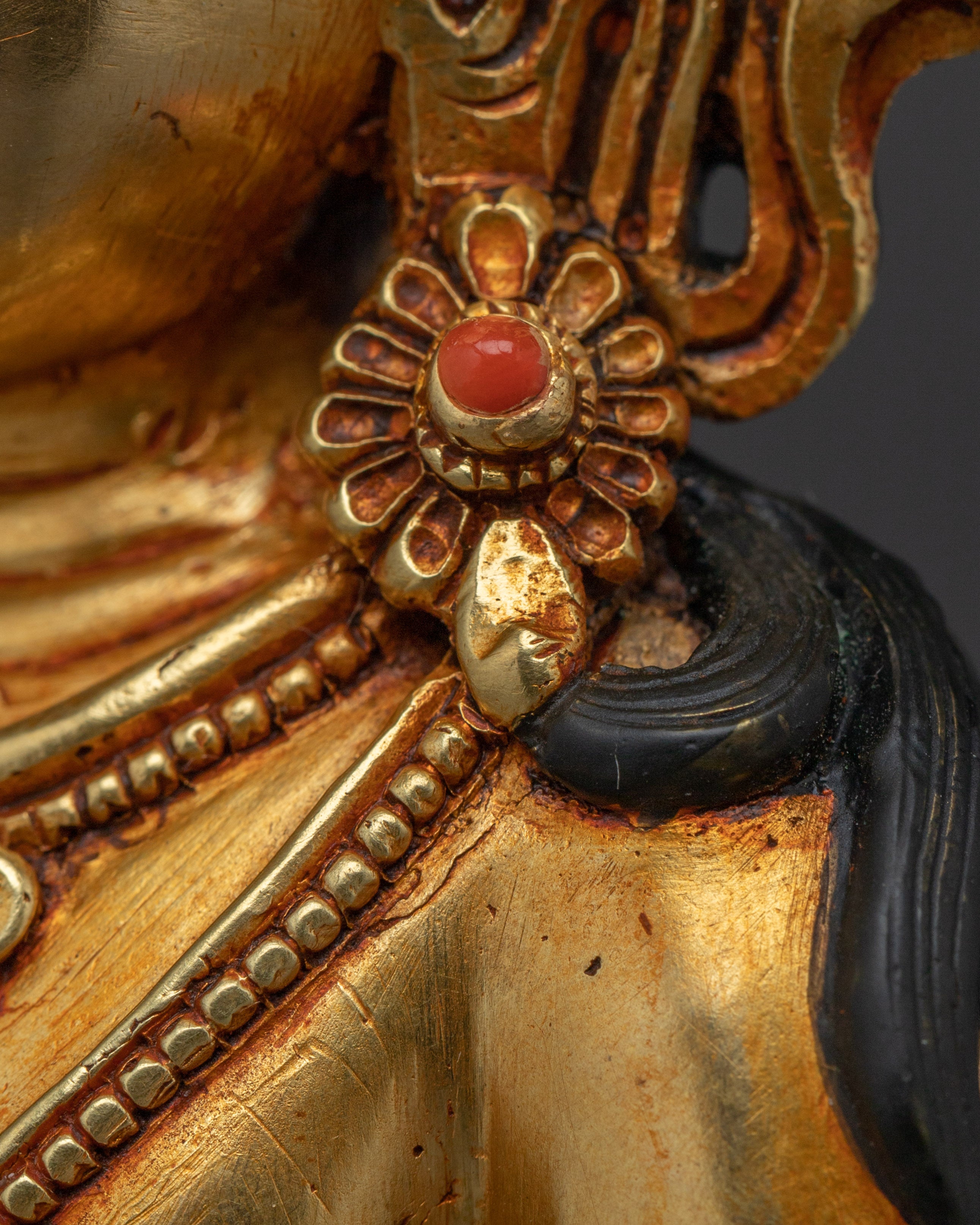 Spiritual Gold Gilded Amitayus Buddha Art | Perfect for Spirituality Meditation
