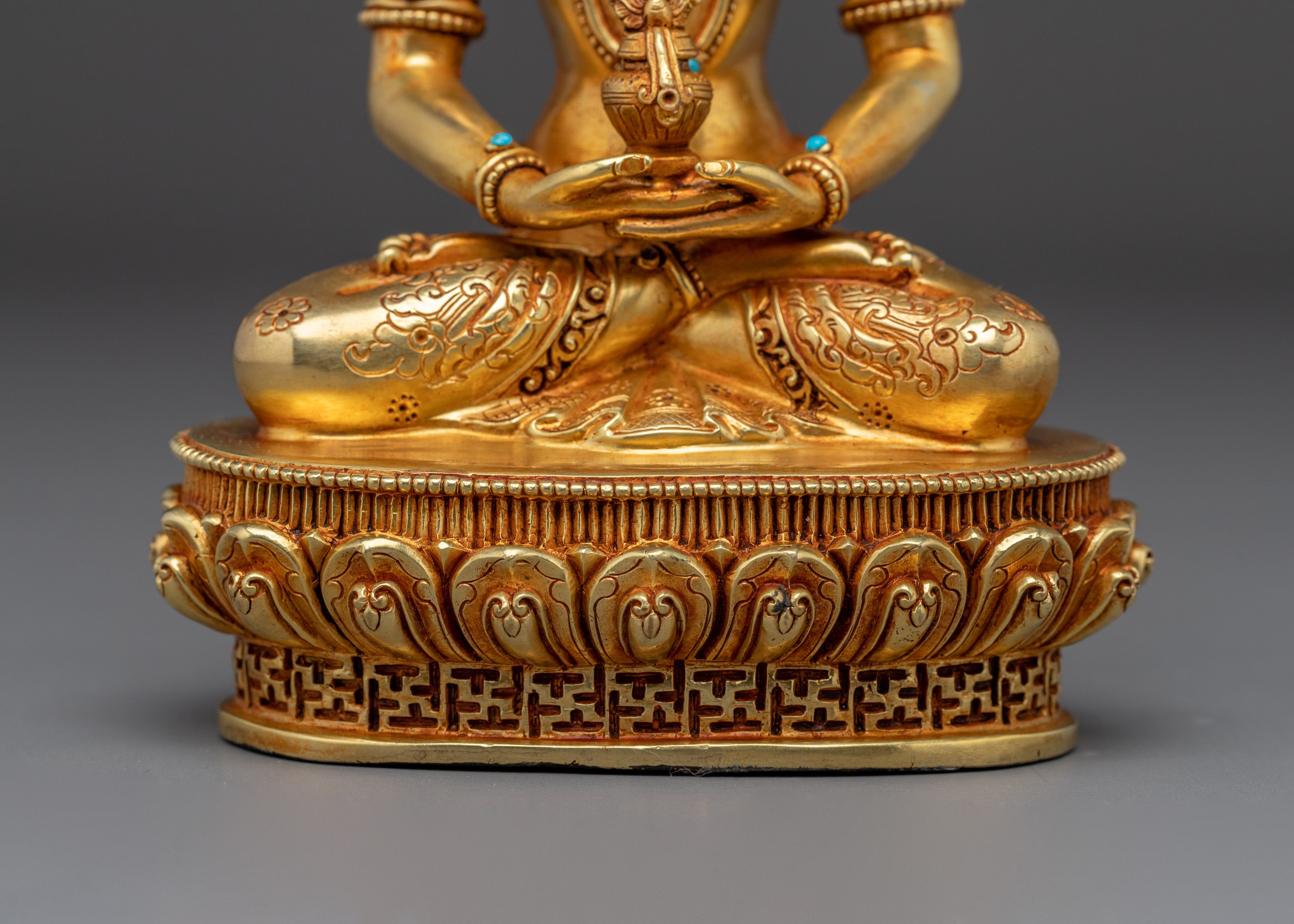 Spiritual Gold Gilded Amitayus Buddha Art | Perfect for Spirituality Meditation