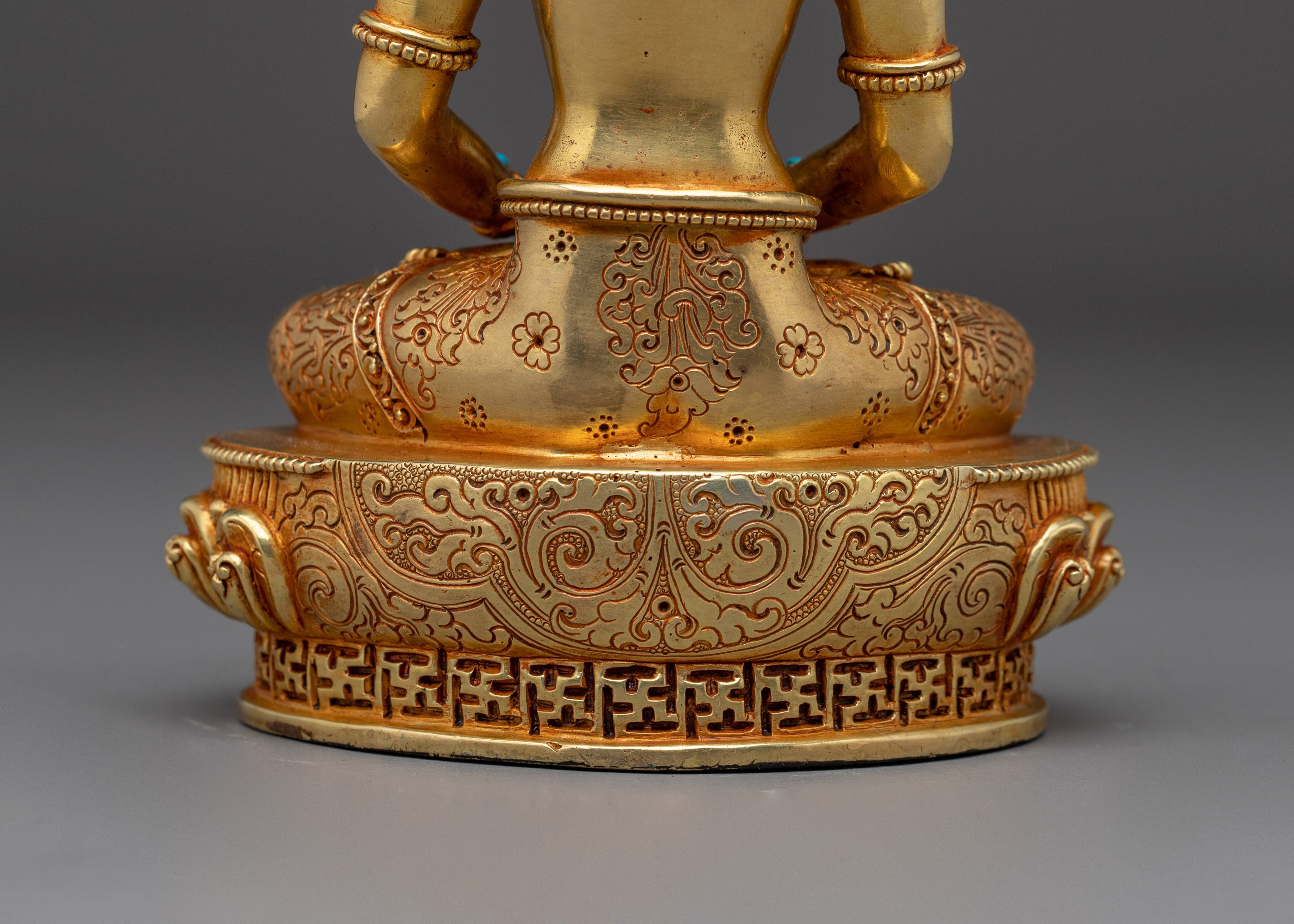Spiritual Gold Gilded Amitayus Buddha Art | Perfect for Spirituality Meditation