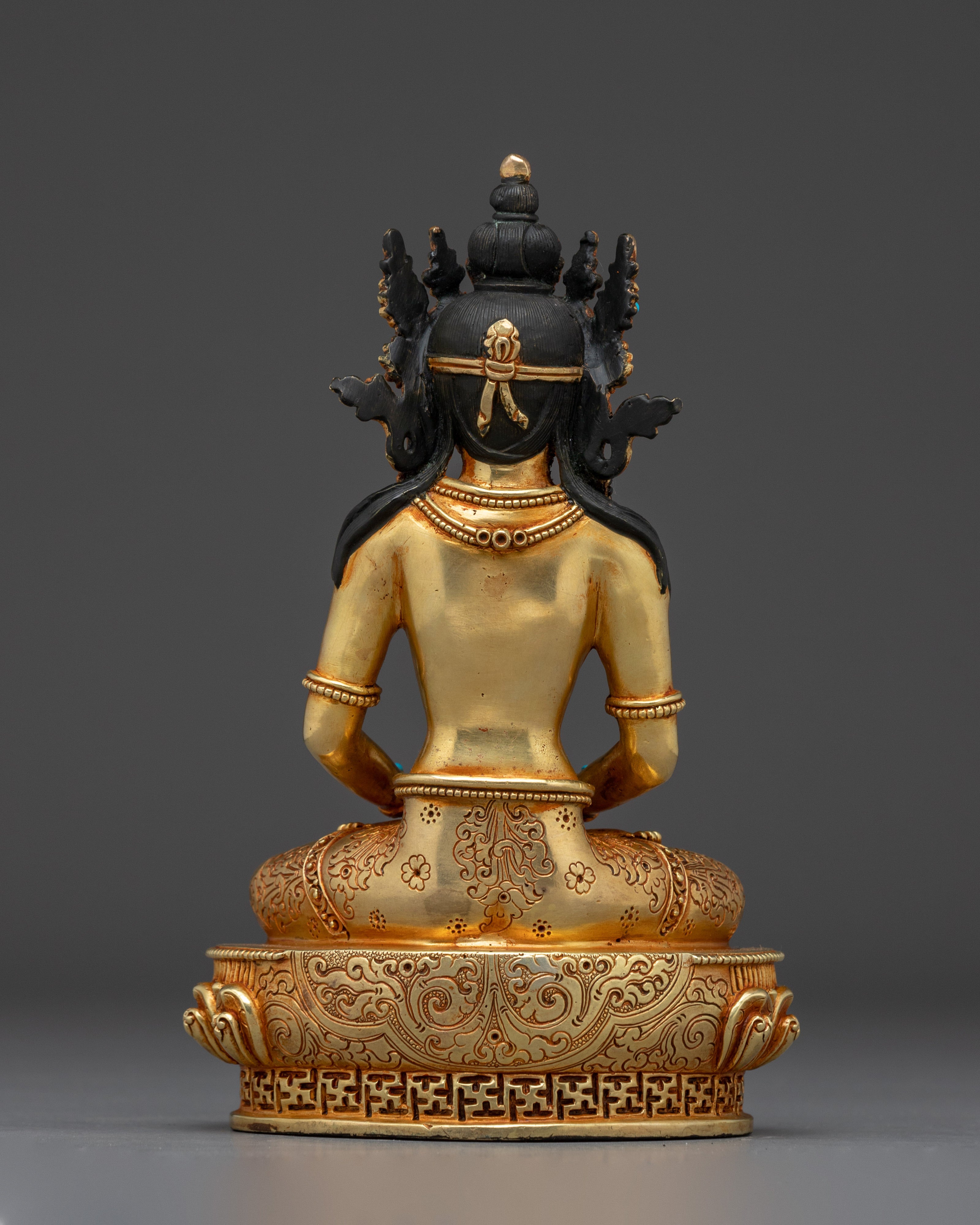 Spiritual Gold Gilded Amitayus Buddha Art | Perfect for Spirituality Meditation
