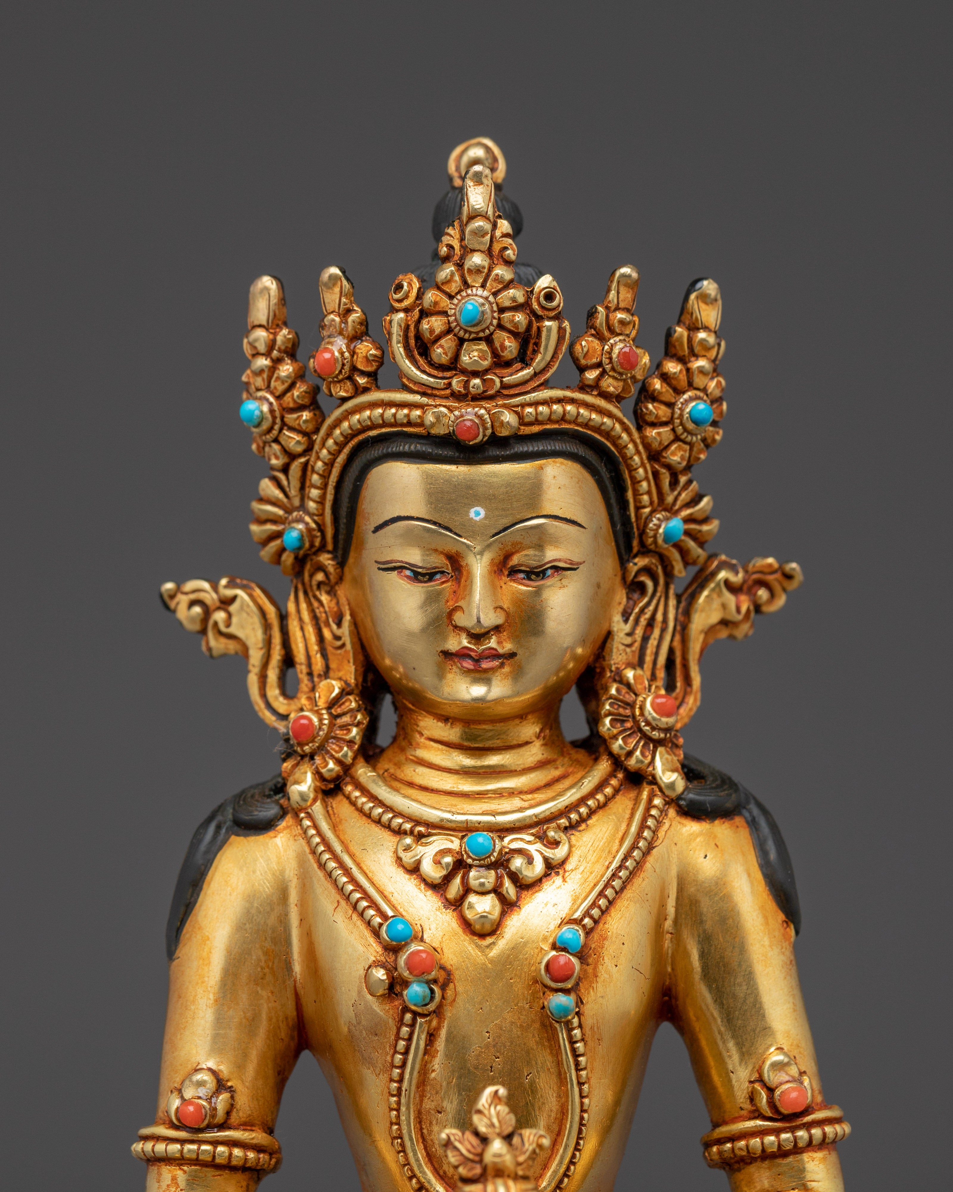 Spiritual Gold Gilded Amitayus Buddha Art | Perfect for Spirituality Meditation