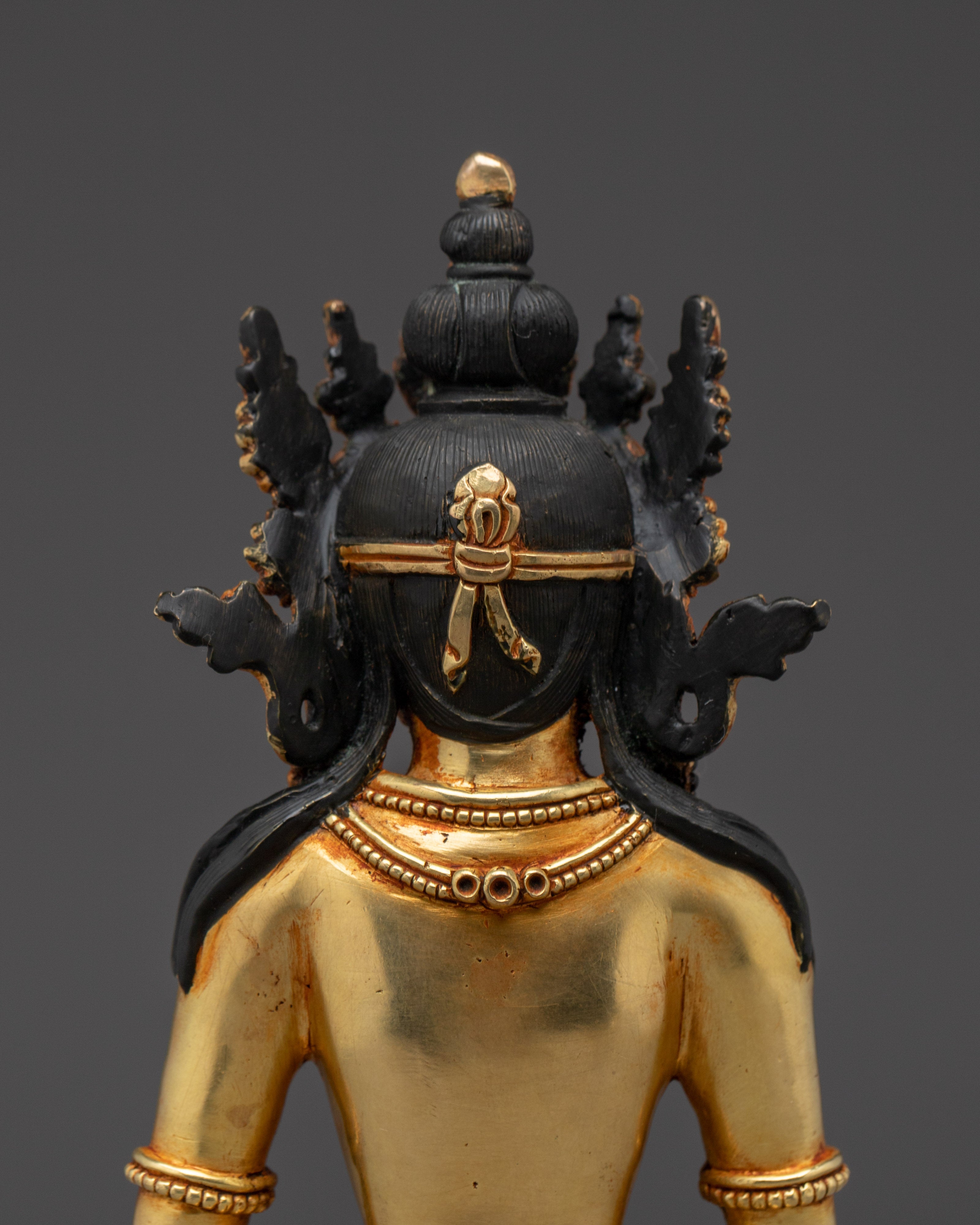 Spiritual Gold Gilded Amitayus Buddha Art | Perfect for Spirituality Meditation