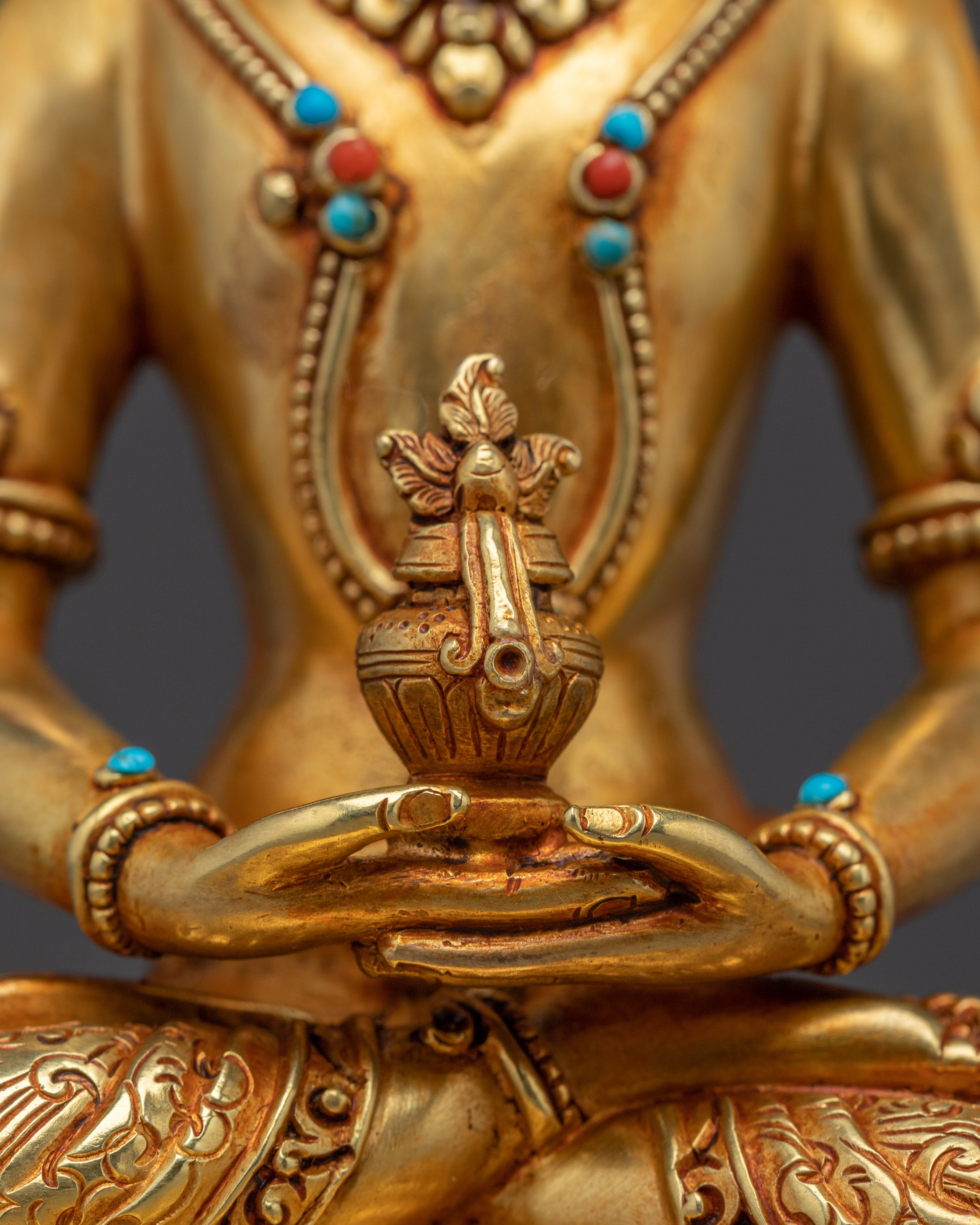 Spiritual Gold Gilded Amitayus Buddha Art | Perfect for Spirituality Meditation