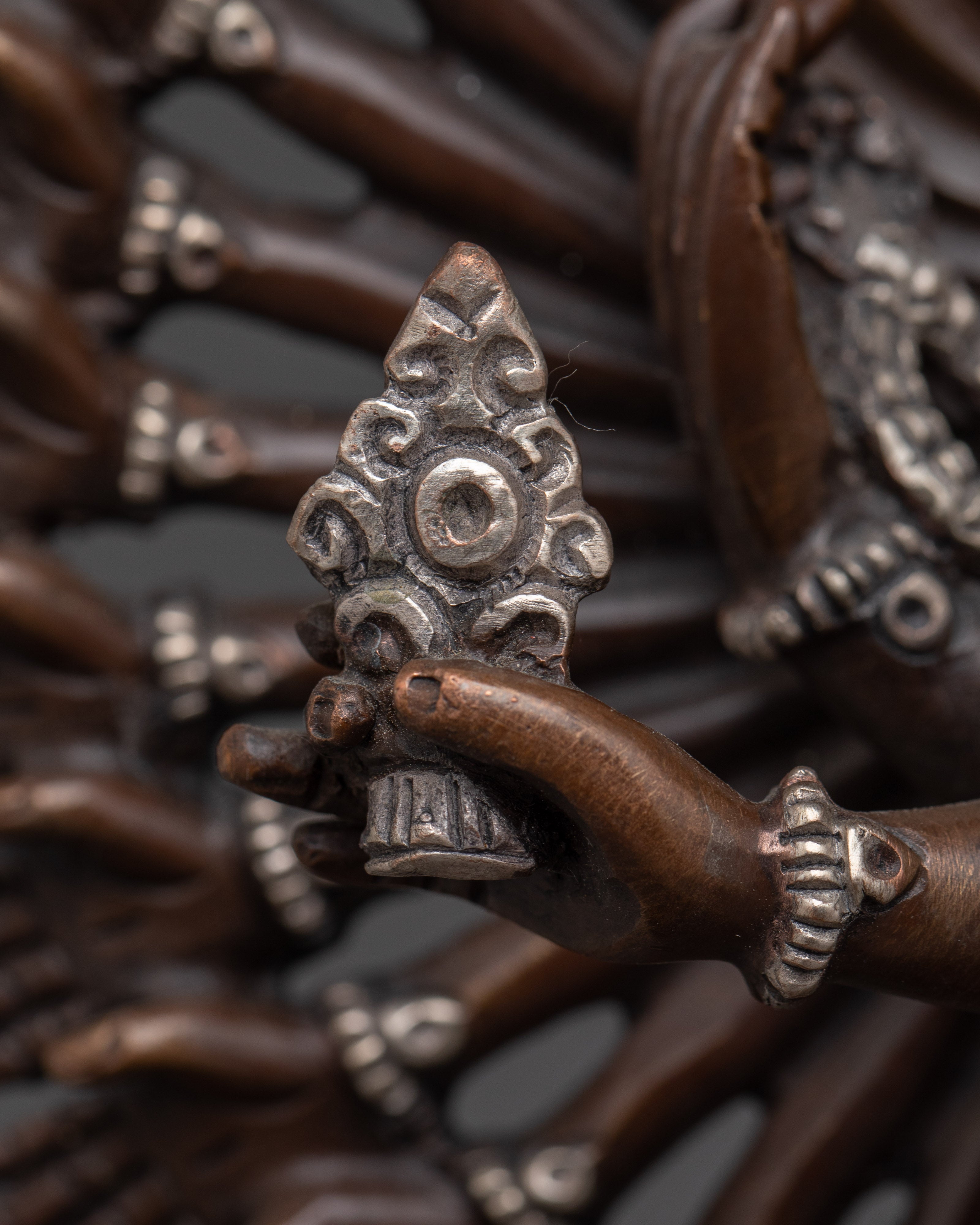 1000 Armed Chenrezig Oxidized Statue | The Bodhisattva of Infinite Compassion