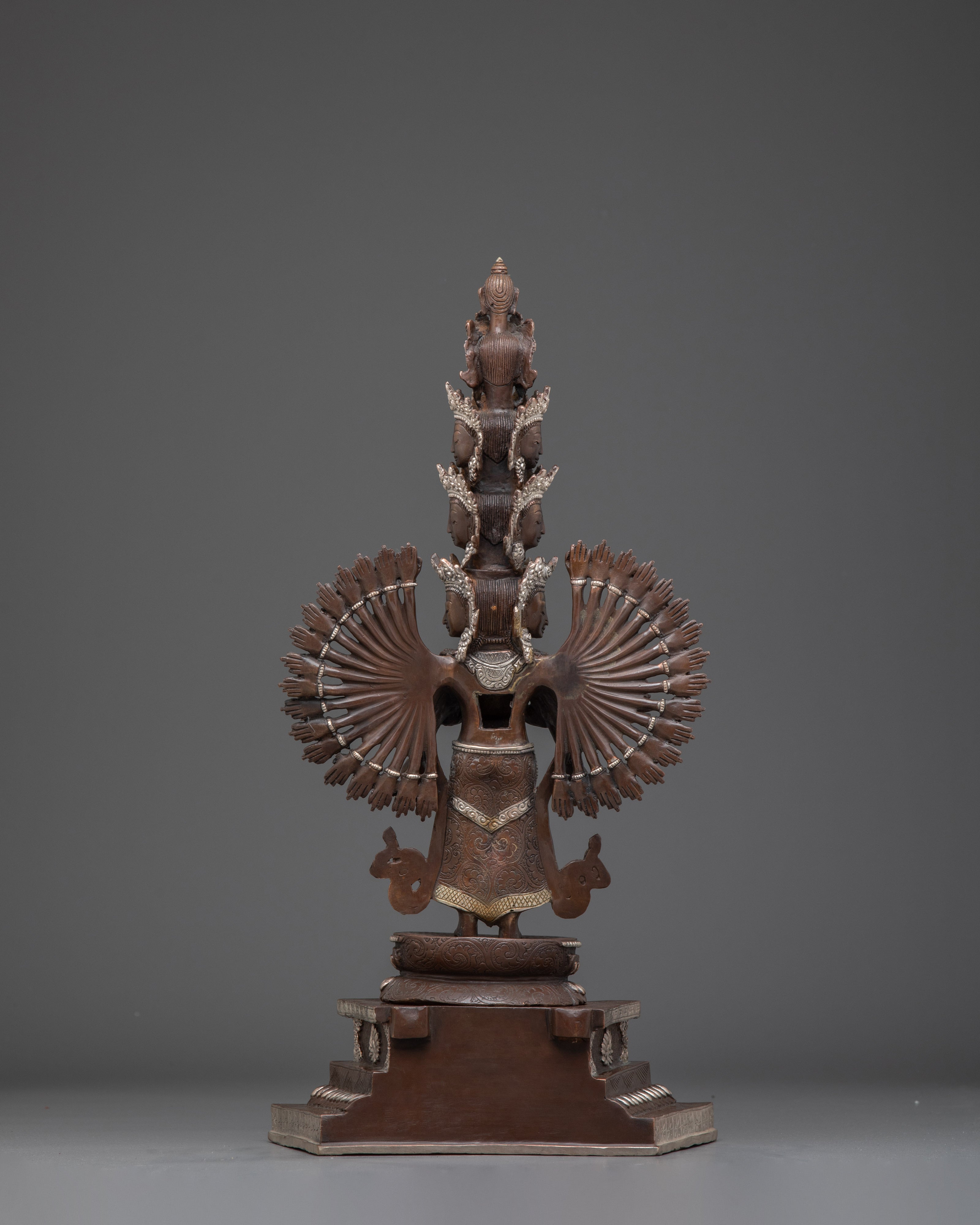 1000 Armed Chenrezig Oxidized Statue | The Bodhisattva of Infinite Compassion
