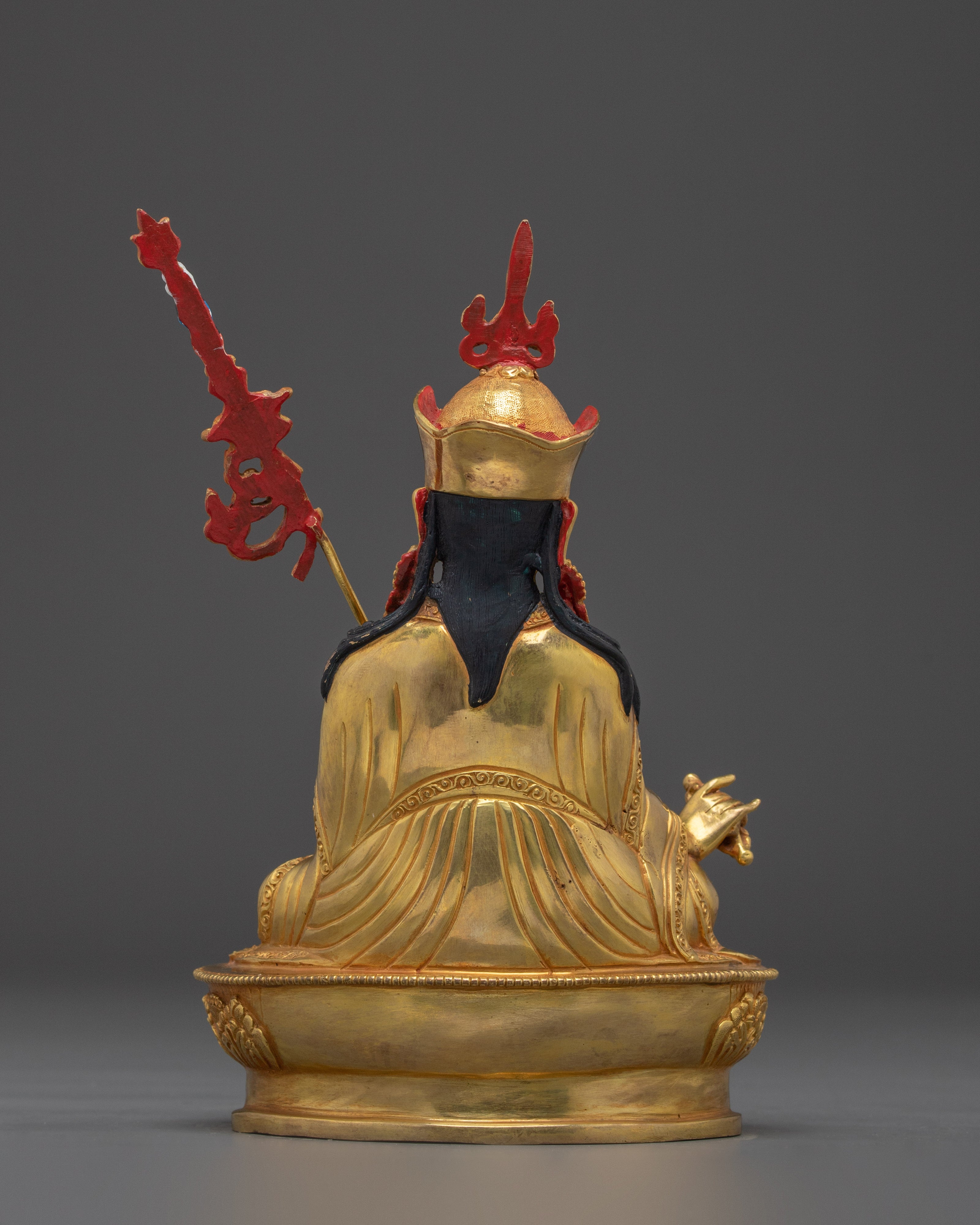 Nepalese Handmade Golden Guru Rinpoche Art | Padmasambhava Figurine