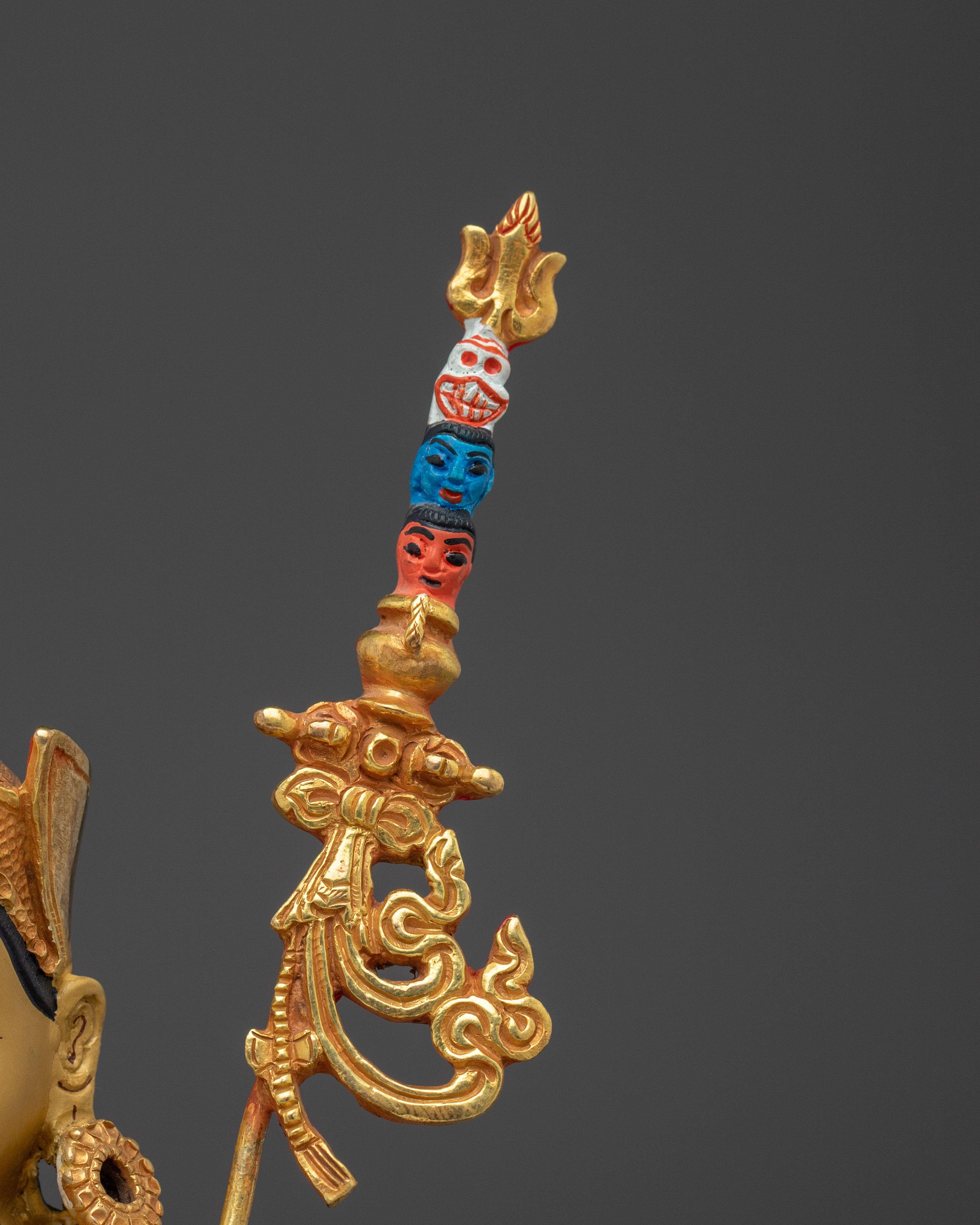 Nepalese Handmade Golden Guru Rinpoche Art | Padmasambhava Figurine