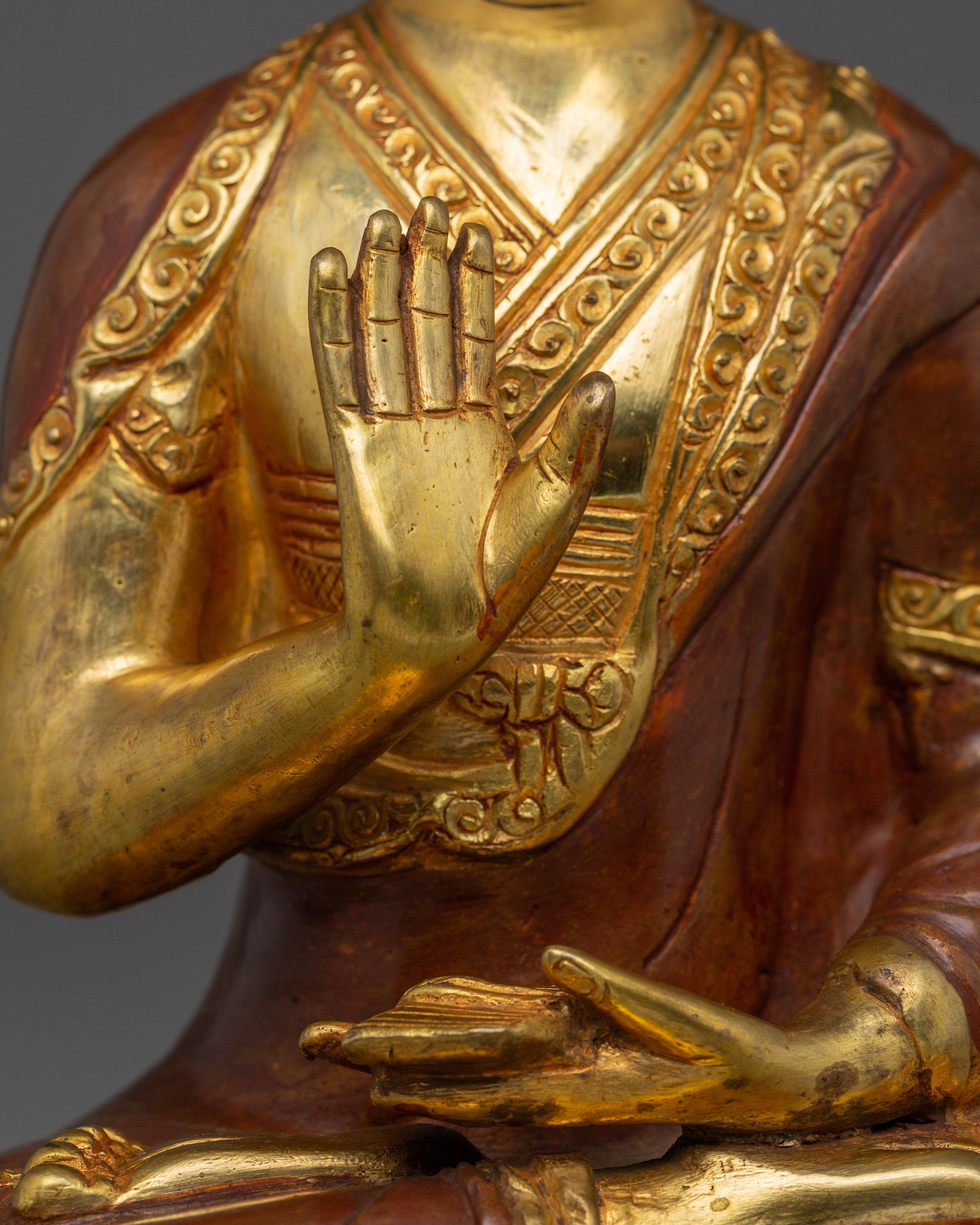 Handmade Tsongkhapa Statue Set with Disciples