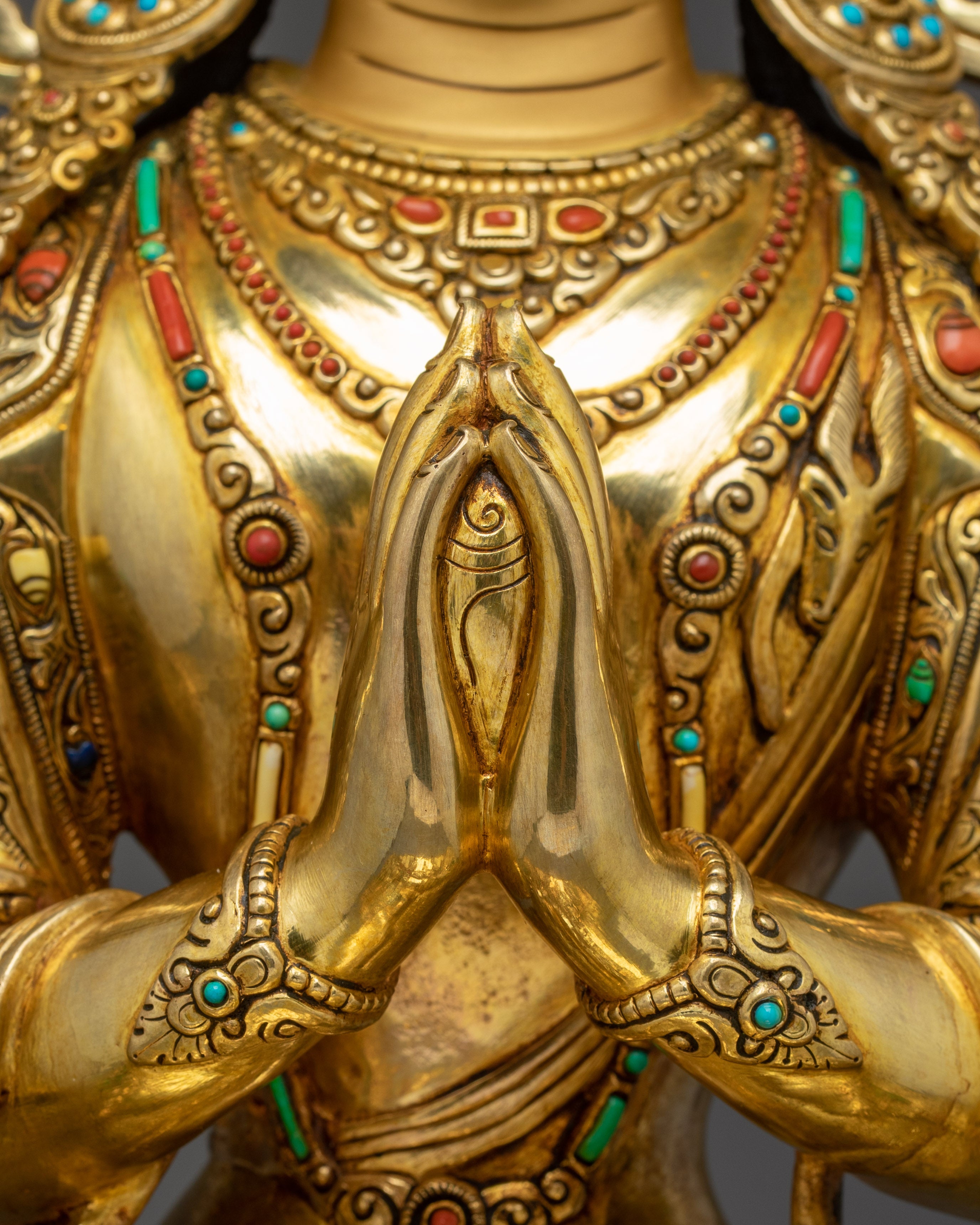 Gold Gilded Bodhisattva Set | Handcrafted Nepali Statues