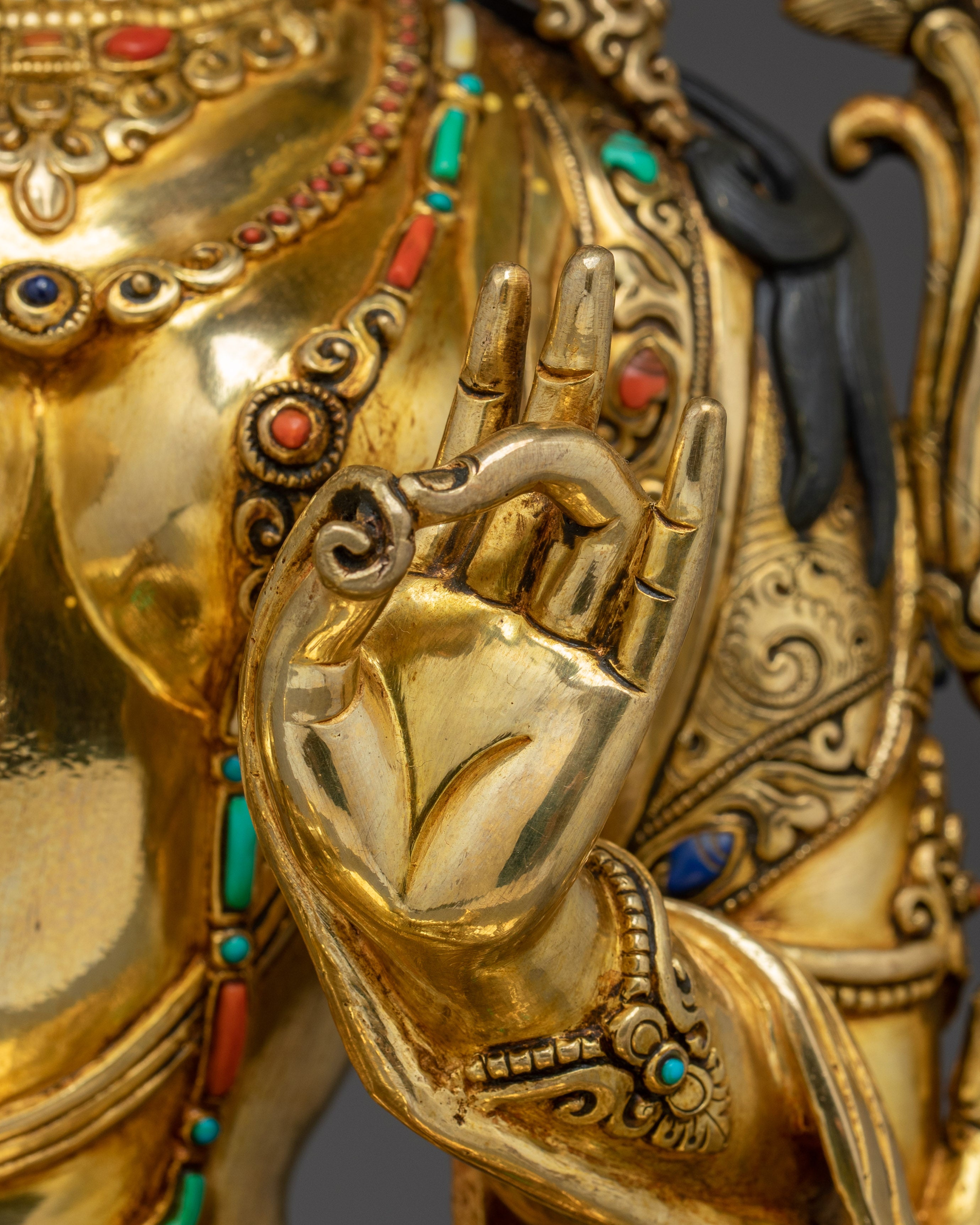 Green Tara Art, Tibetan Deity Sculpture | Meditation Decor