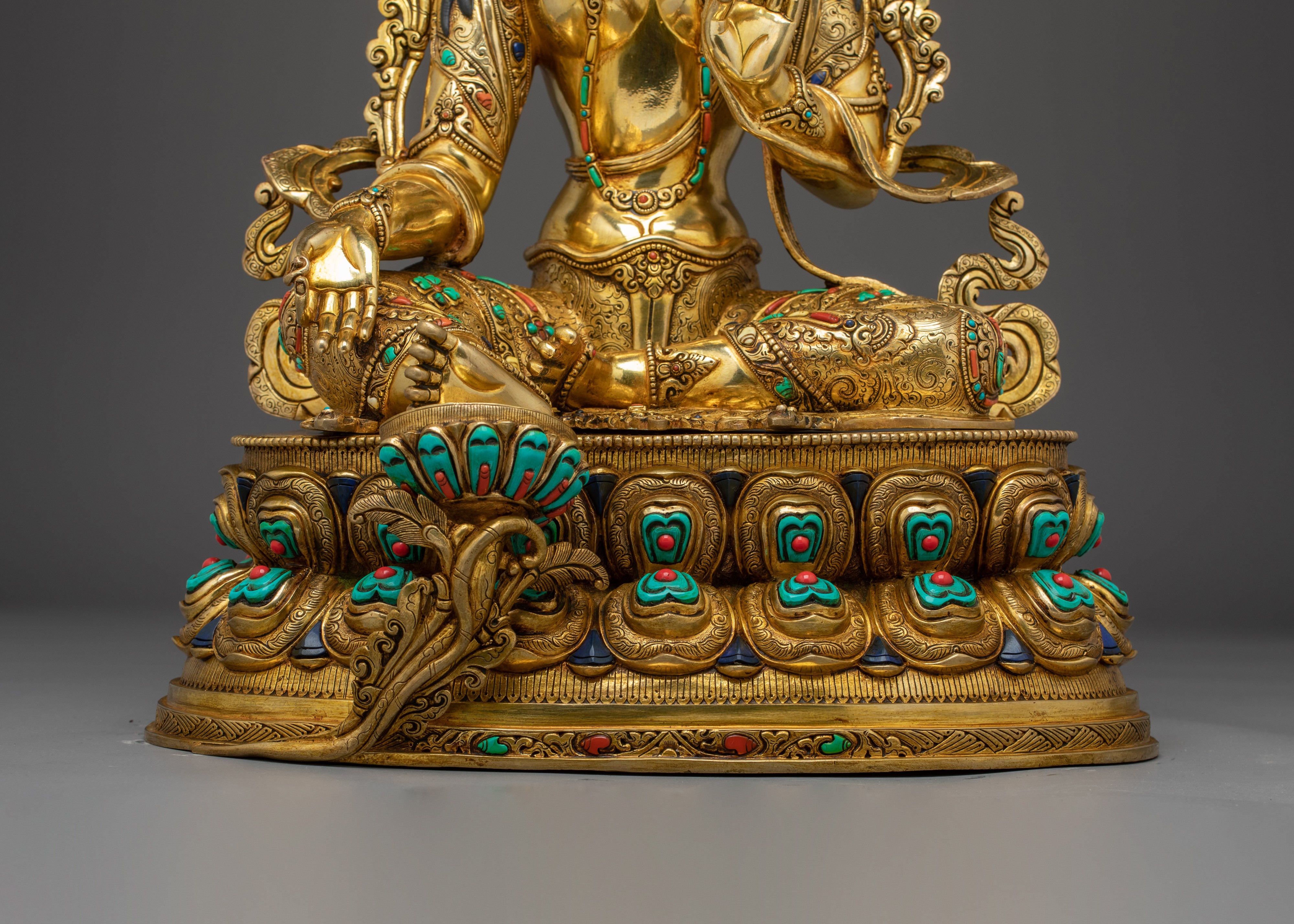 Green Tara Art, Tibetan Deity Sculpture | Meditation Decor