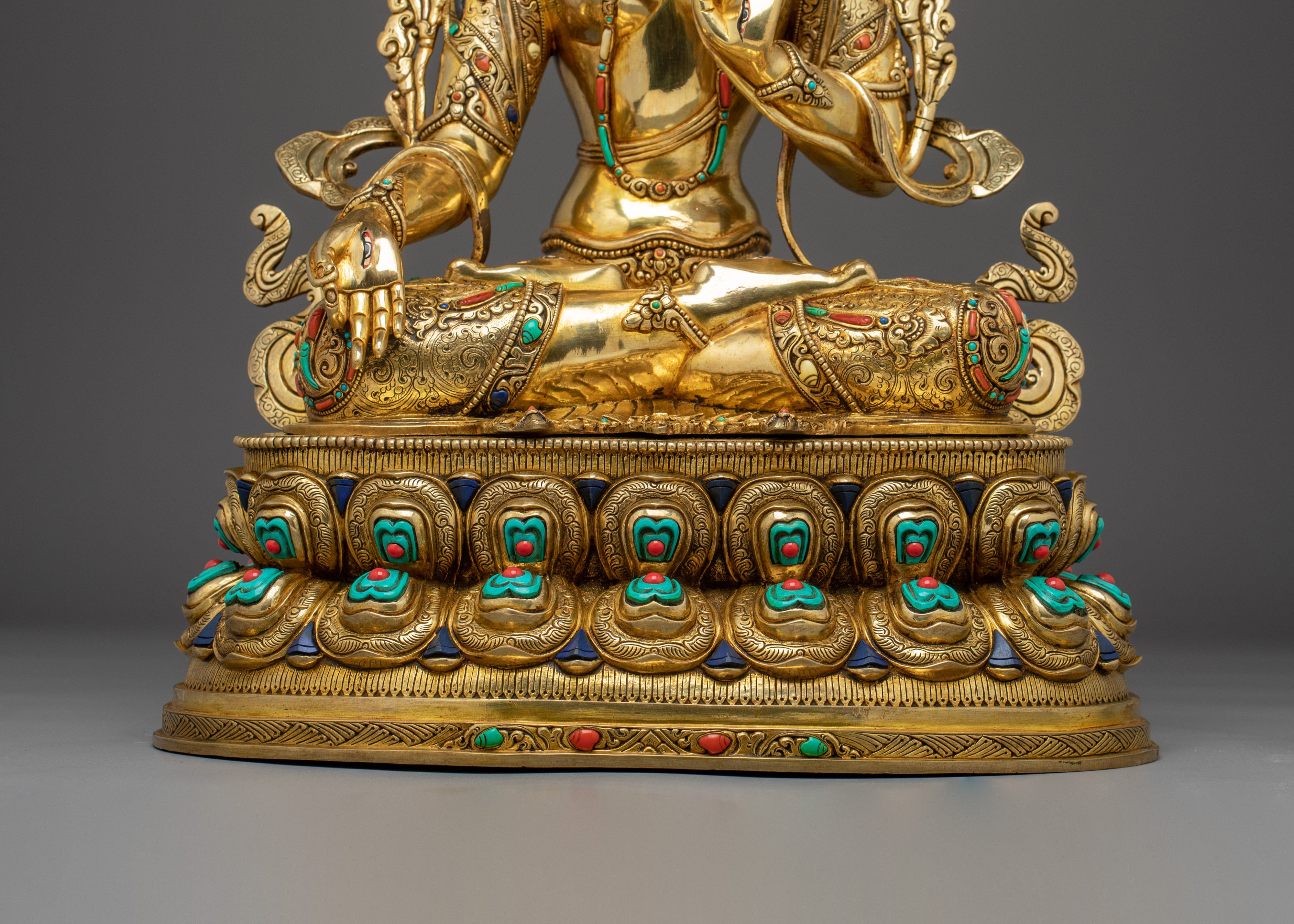 White Tara Buddha with 24K Gold Gilded | Spiritual Meditation & Altar Decor