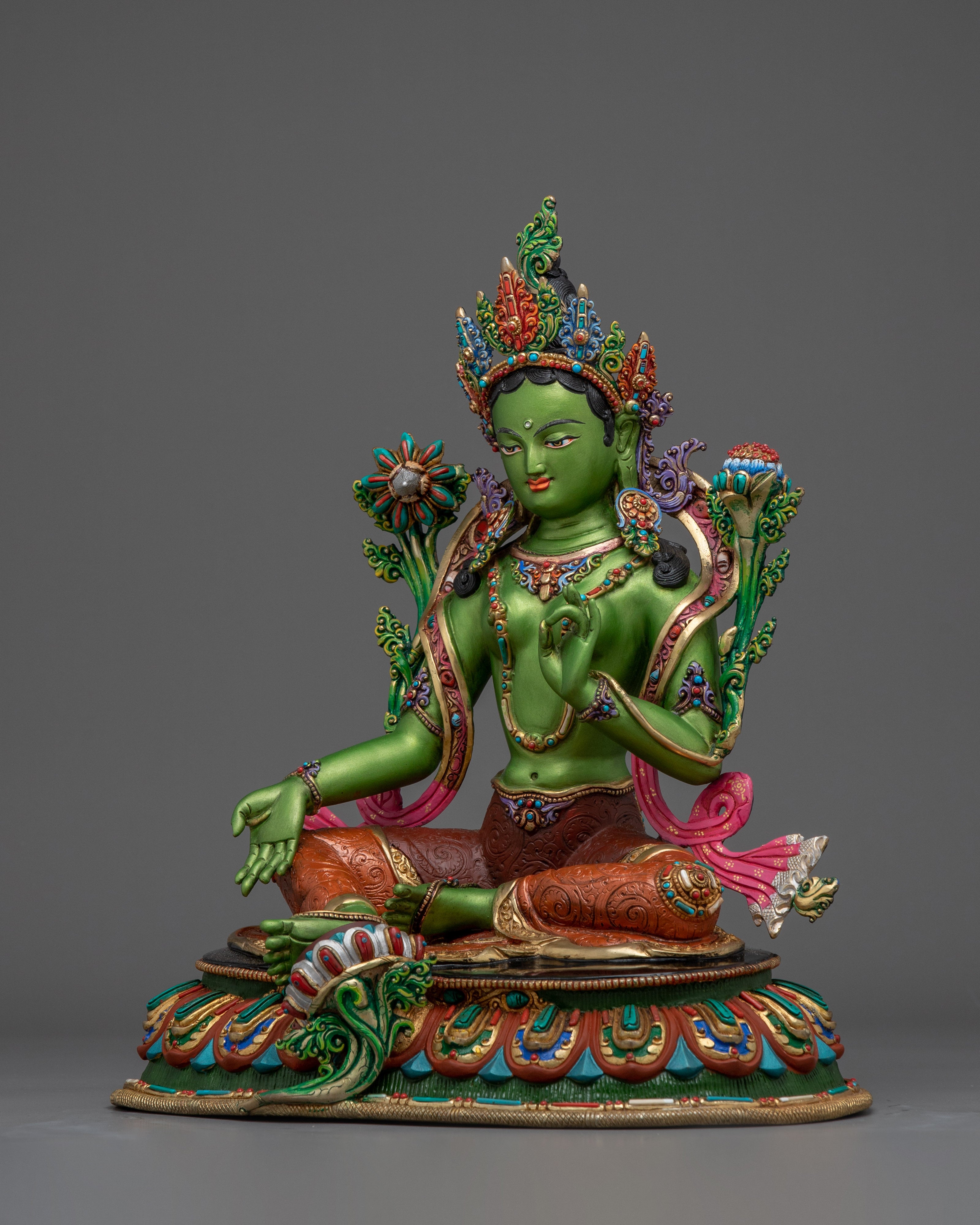 Handmade Green Tara Art | Swift Liberator Goddess