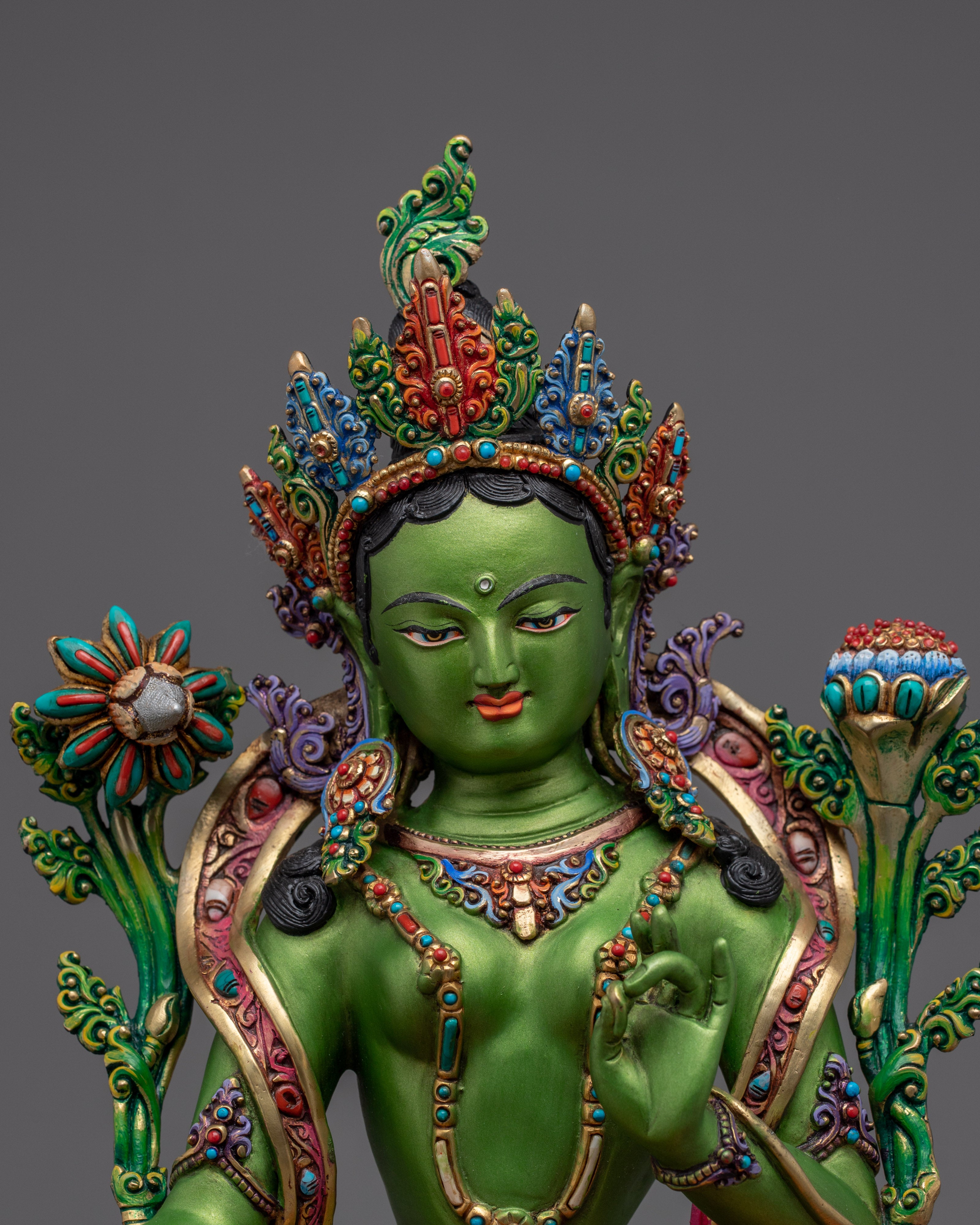 Handmade Green Tara Art | Swift Liberator Goddess
