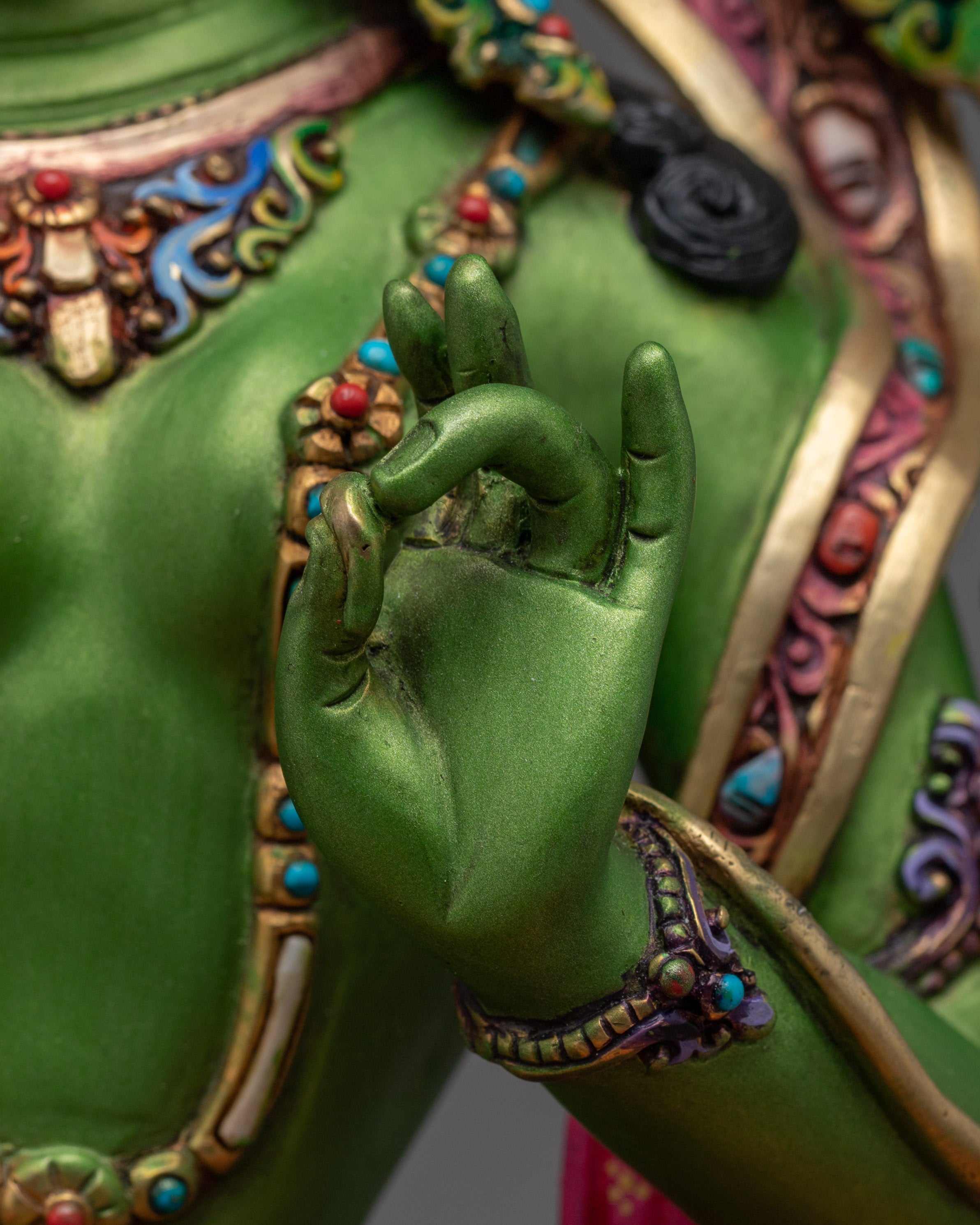 Handmade Green Tara Art | Swift Liberator Goddess