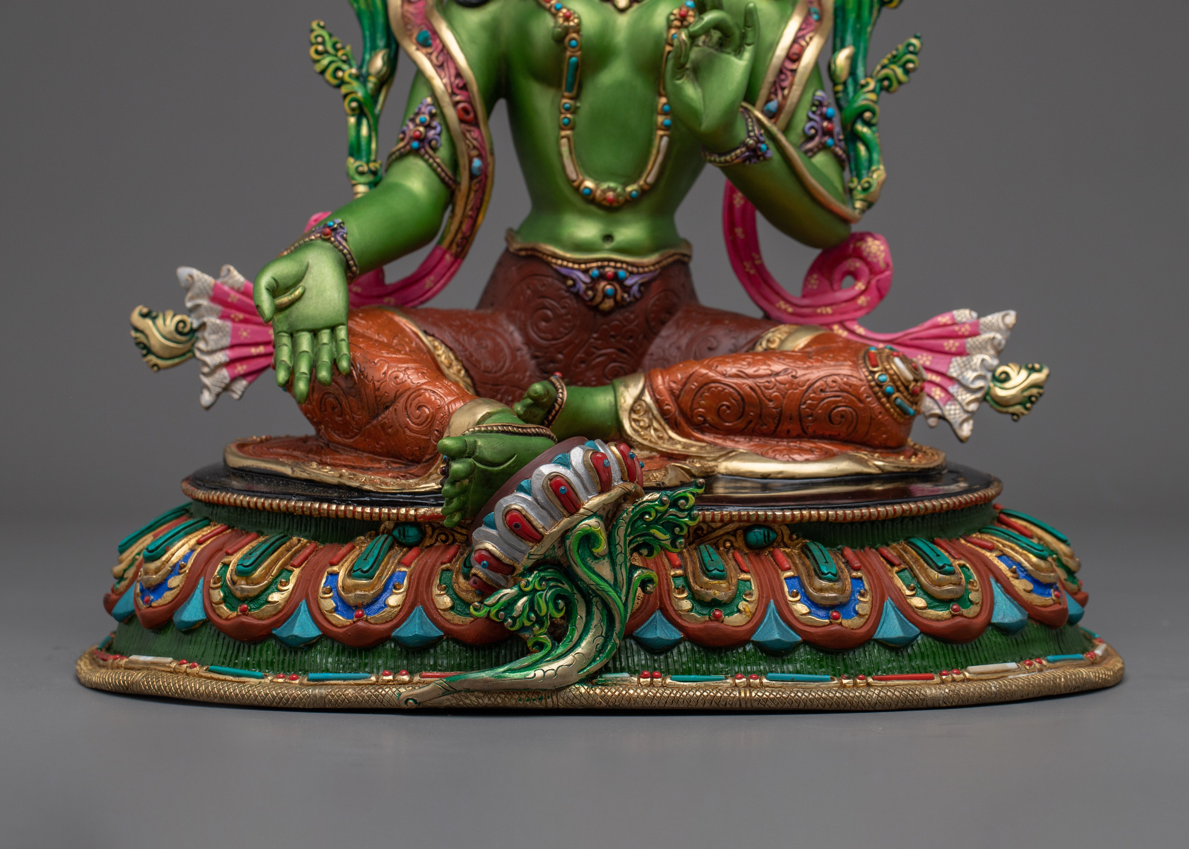 Handmade Green Tara Art | Swift Liberator Goddess