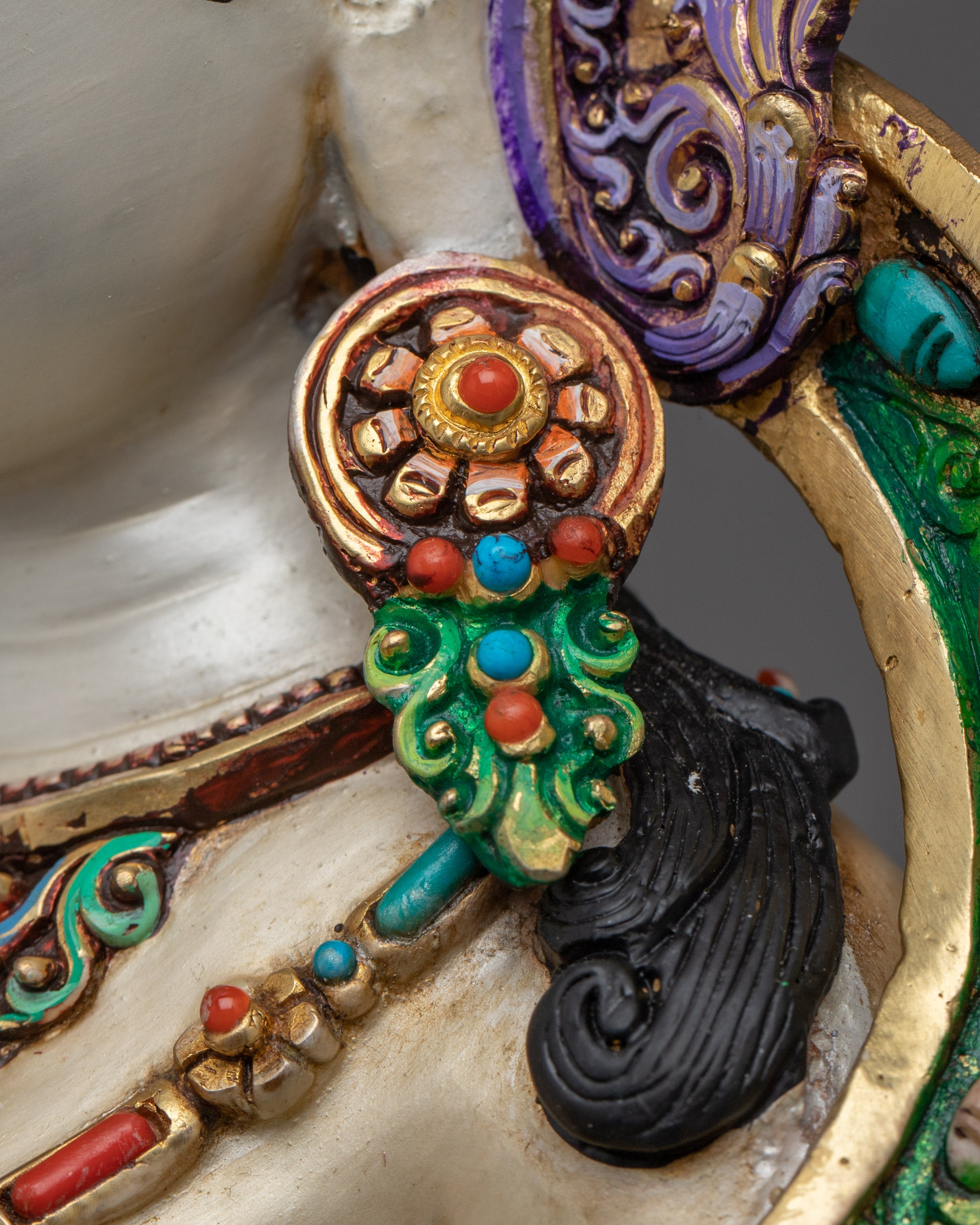 White Tara, Colorful Spiritual Figure | Himalayan Sacred Art
