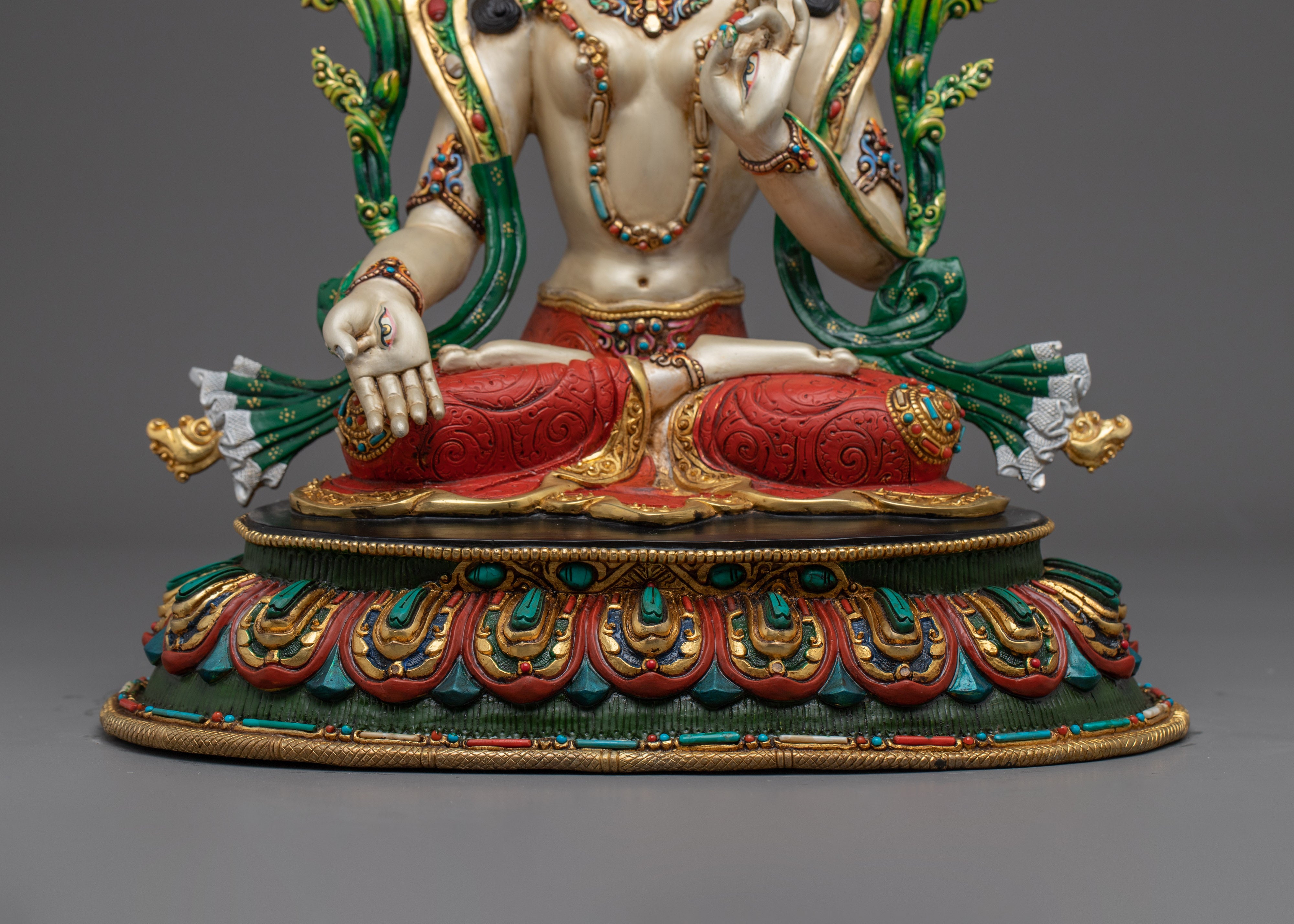 White Tara, Colorful Spiritual Figure | Himalayan Sacred Art