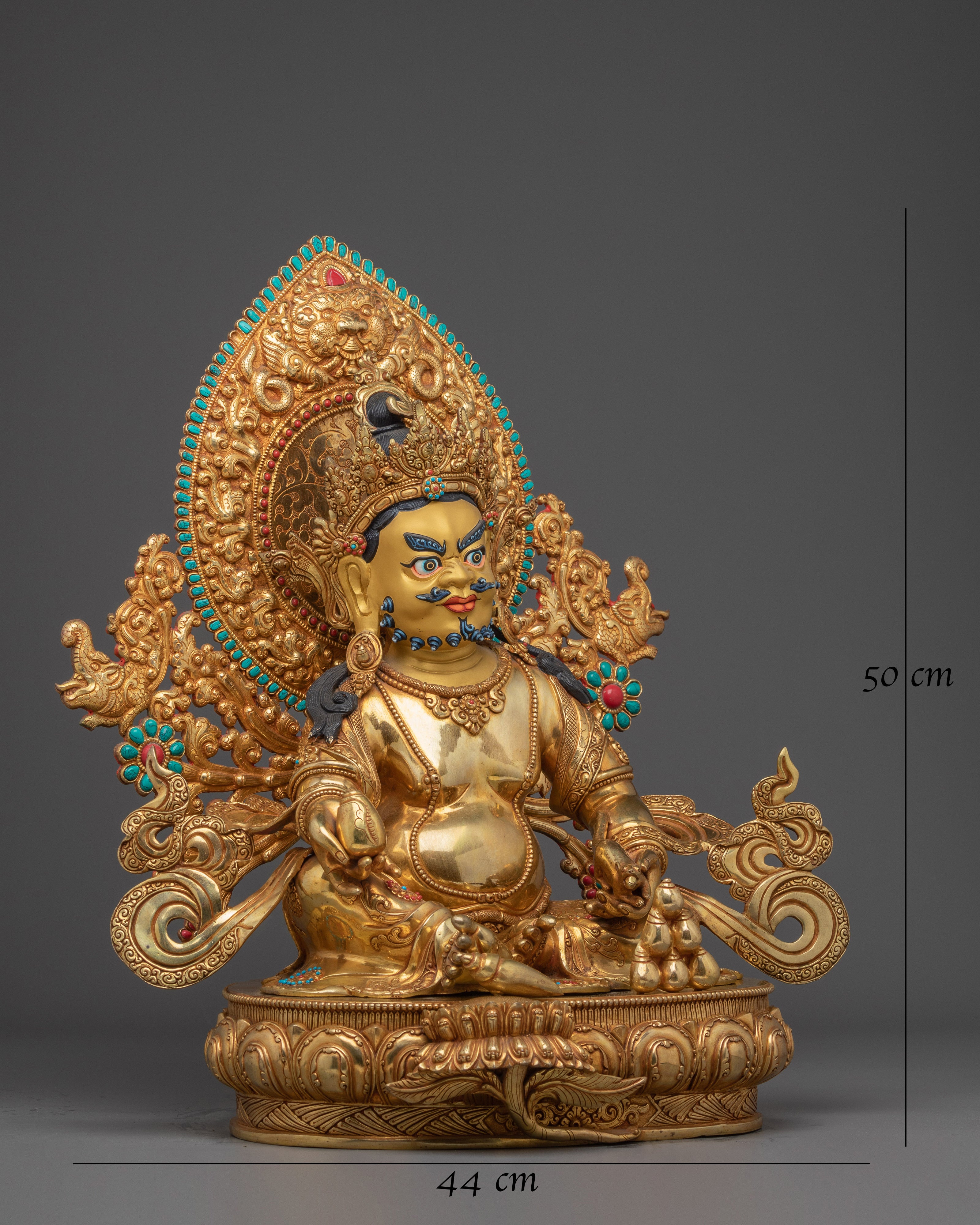 Radiant Dzambhala Statue: Buddhist Wealth God  