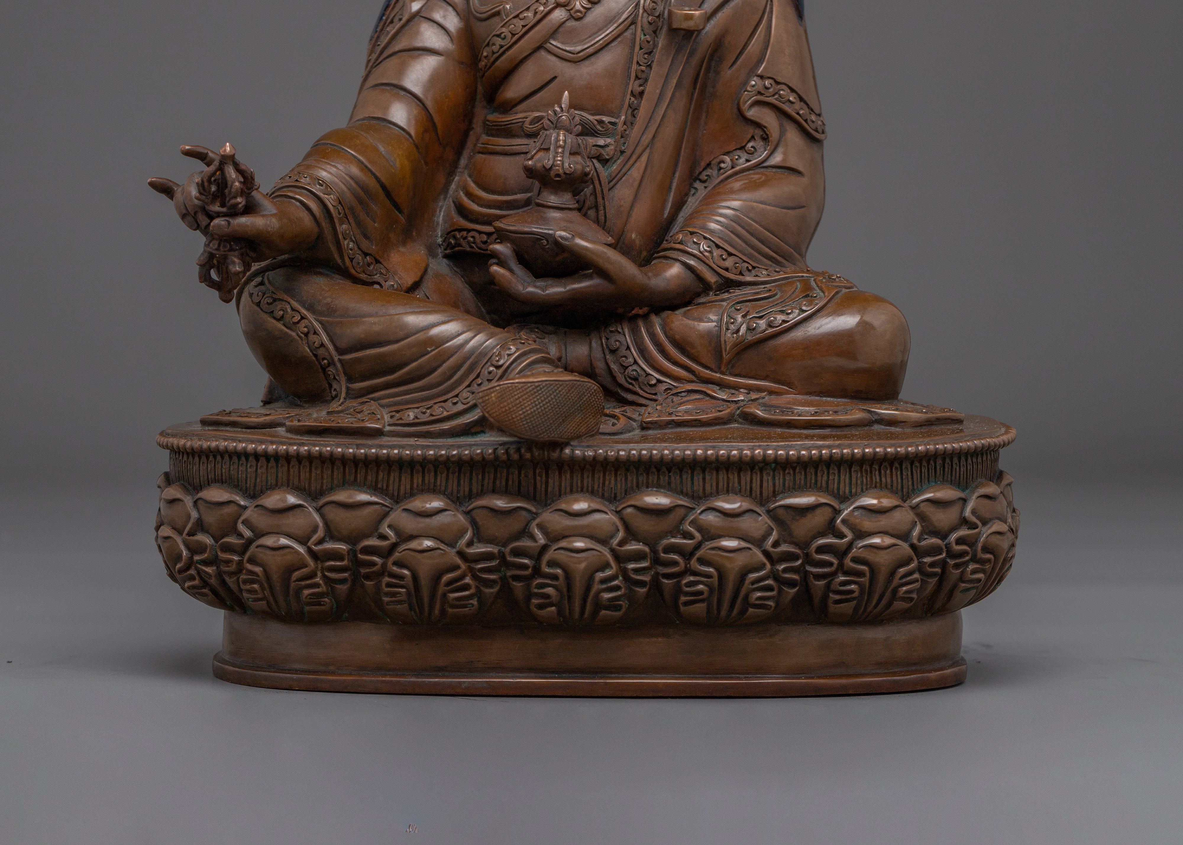 Oxidized Copper Guru Rinpoche Statue: The Vajra Master