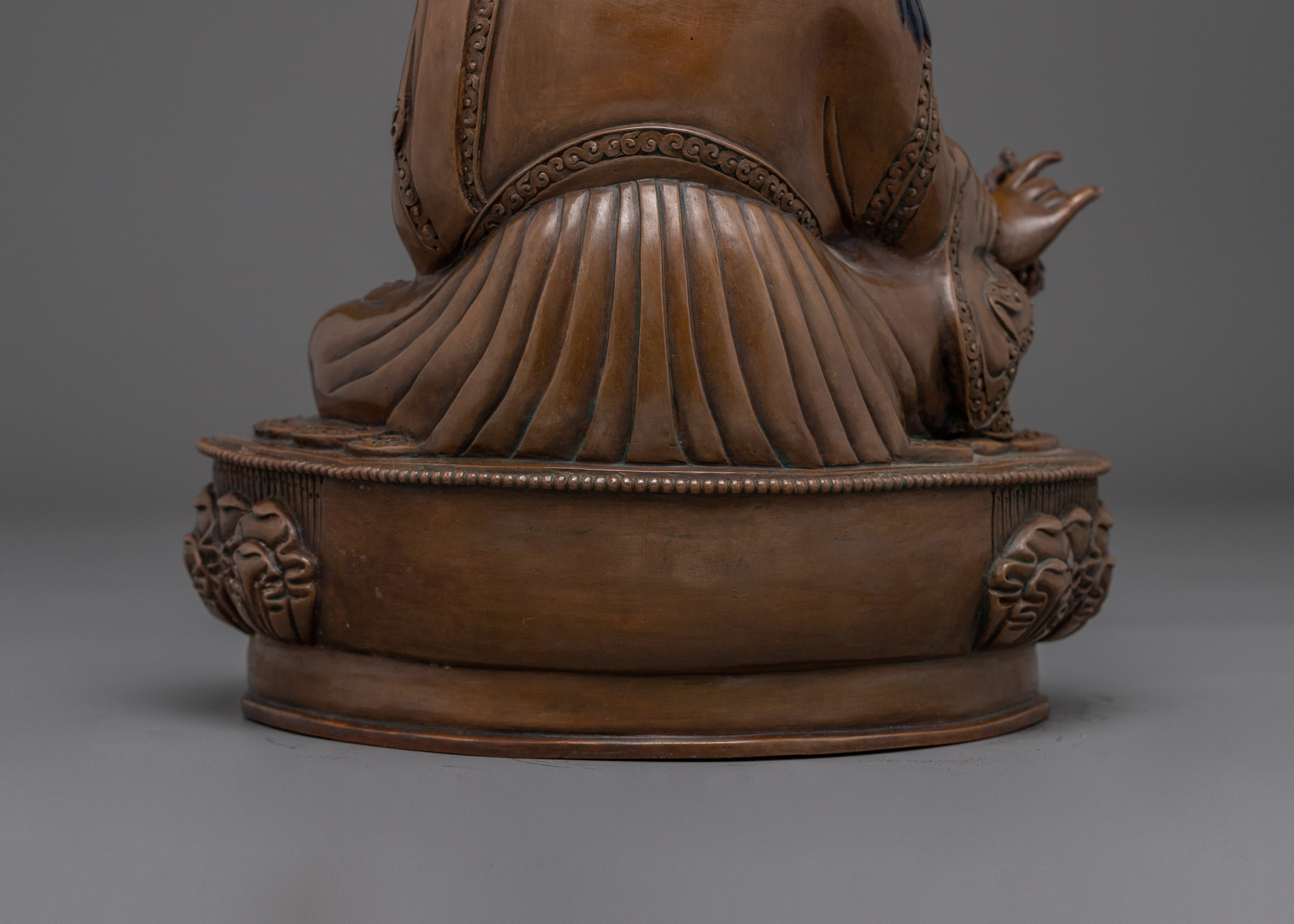 Oxidized Copper Guru Rinpoche Statue: The Vajra Master