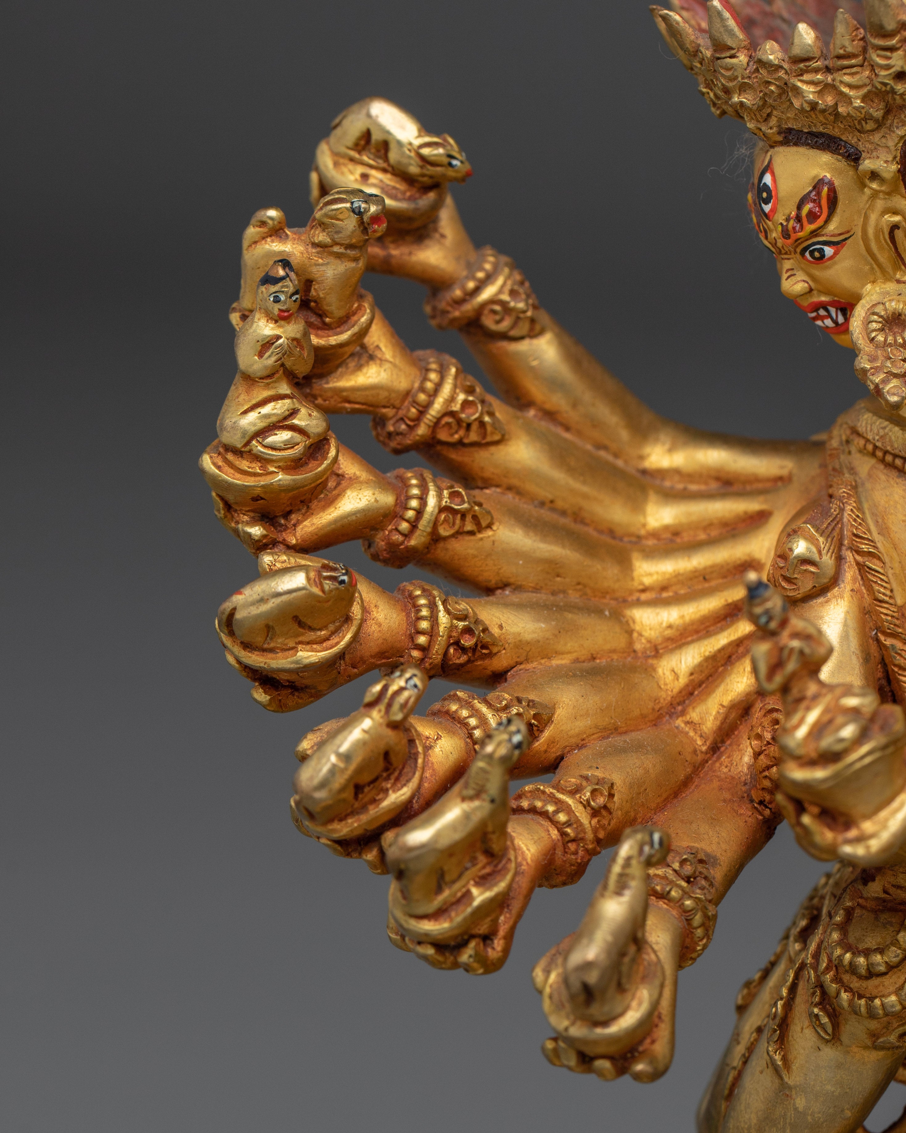 Sacred Hevajra Statue | Handcrafted Gold Gilded Icon