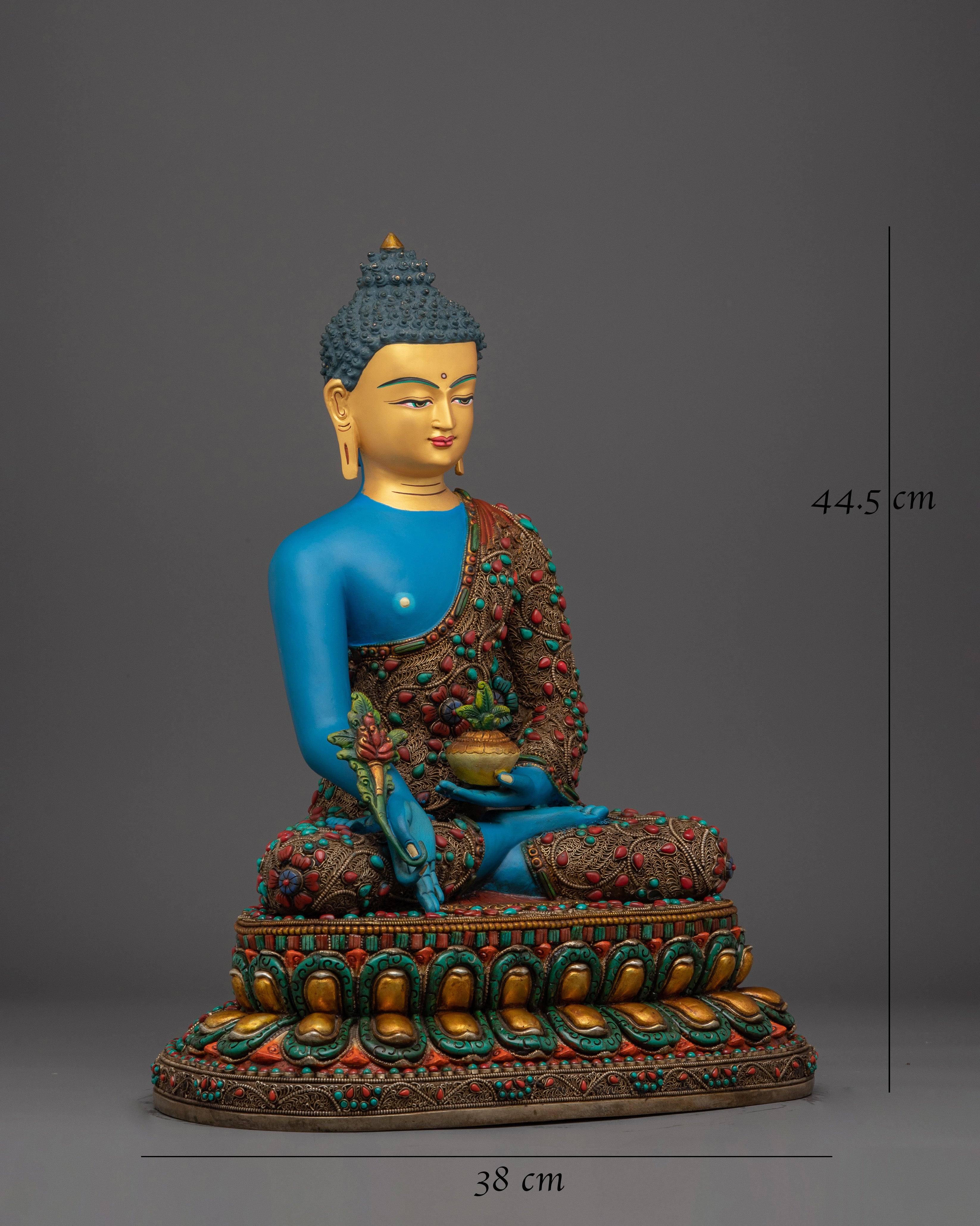 Medicine Buddha Copper Healing Deity 