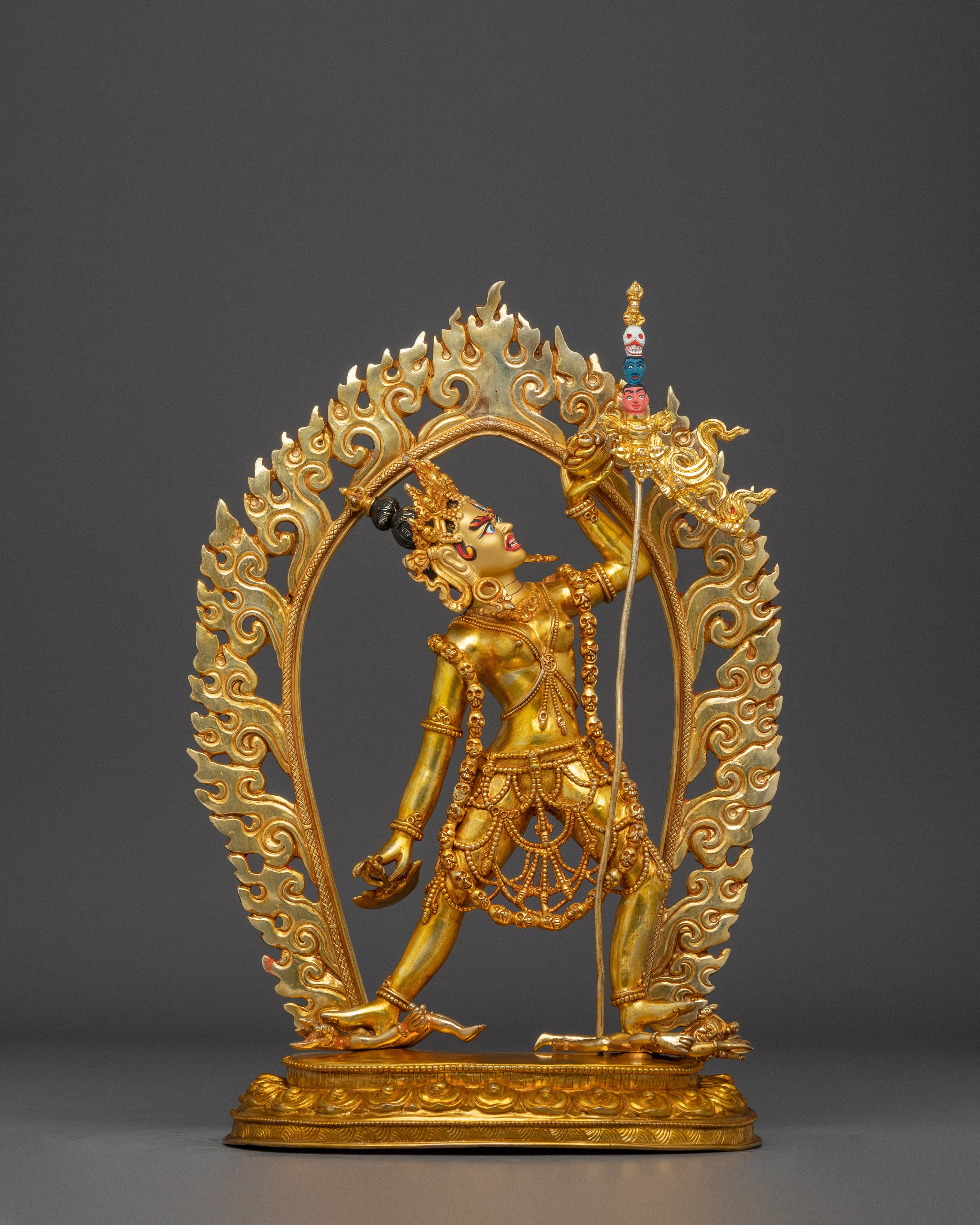 Handmade 37cm Vajrayogini Statue - 24K Gold Gilded Copper Sculpture