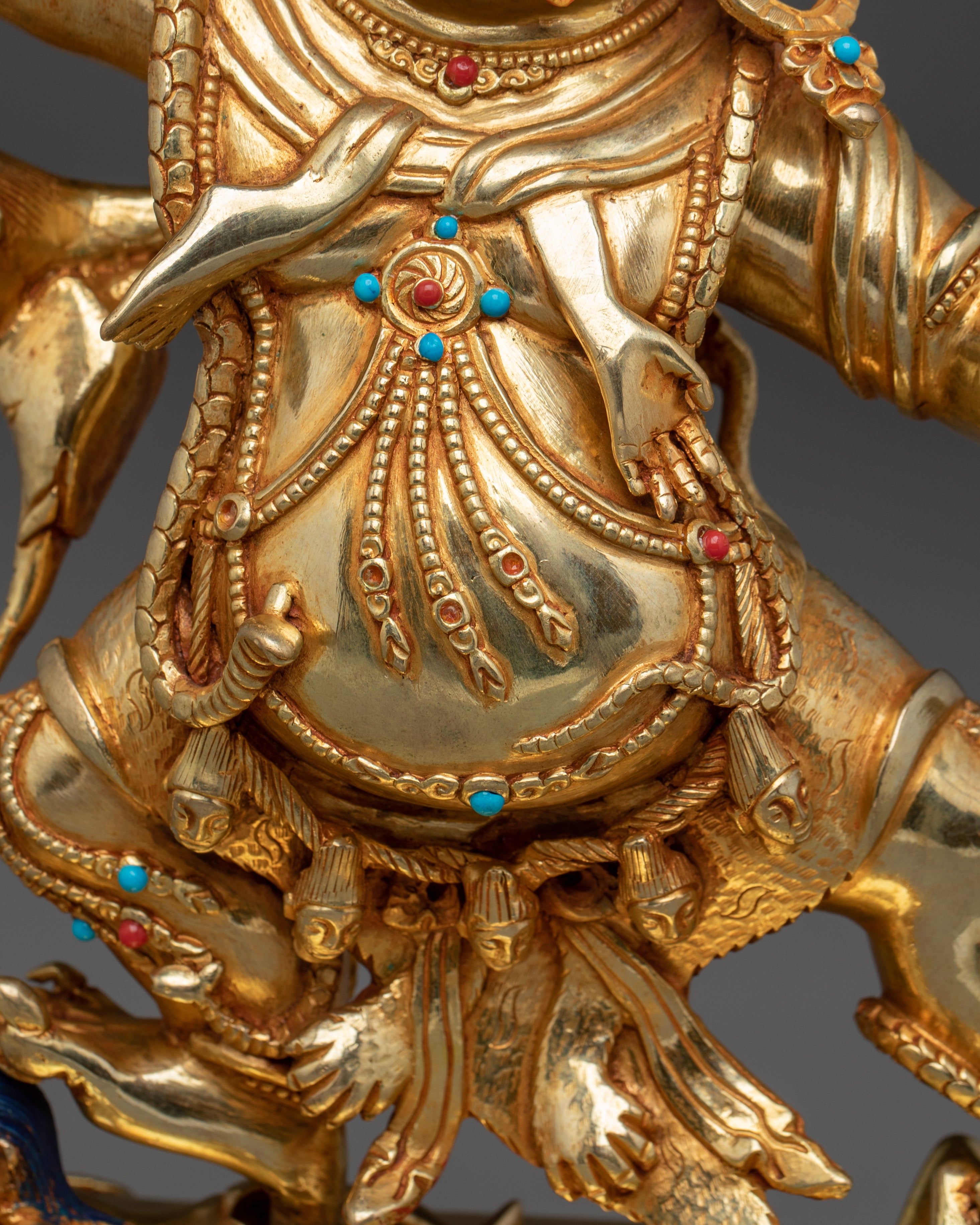 Fierce Guru Drakpo Idol | 24K Gold Gilded Copper Sculpture