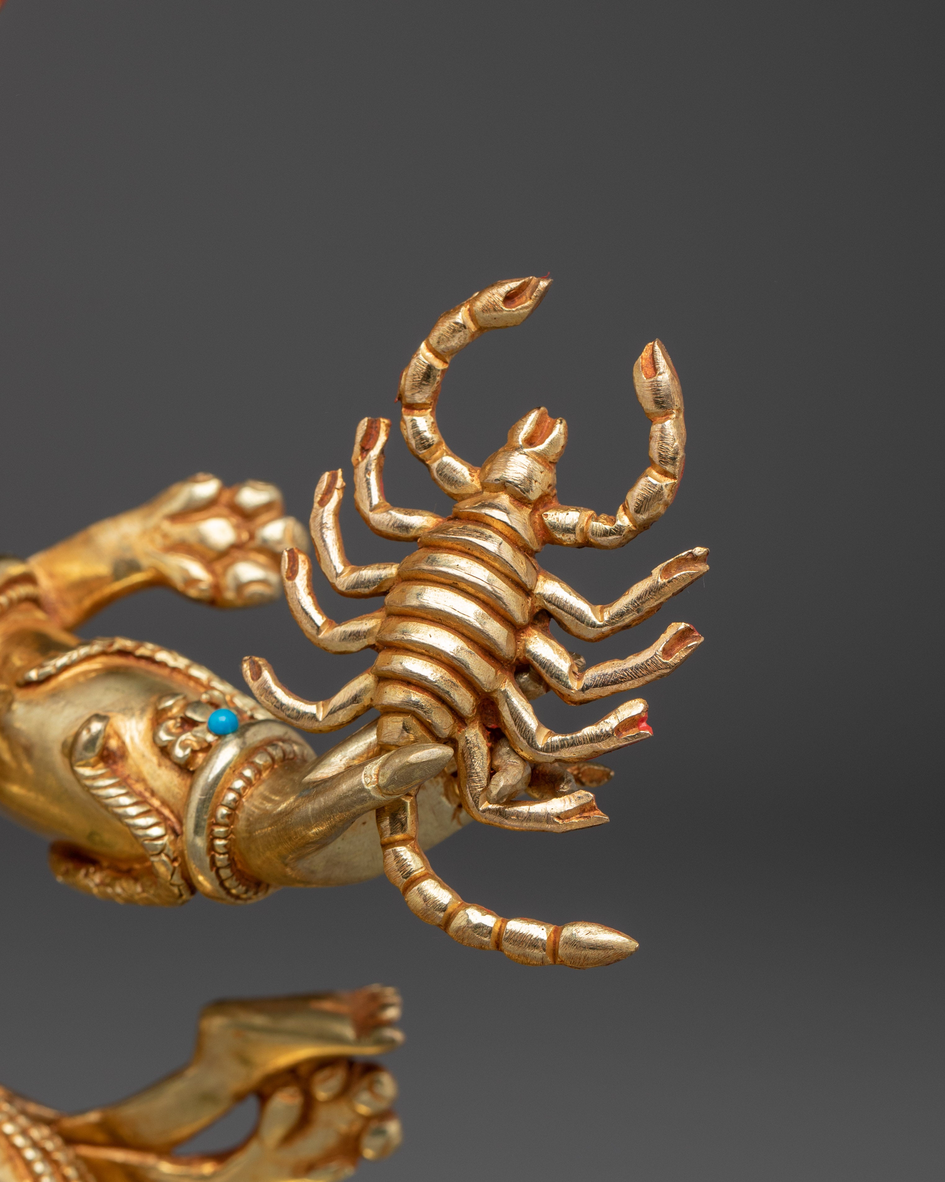 Fierce Guru Drakpo Idol | 24K Gold Gilded Copper Sculpture
