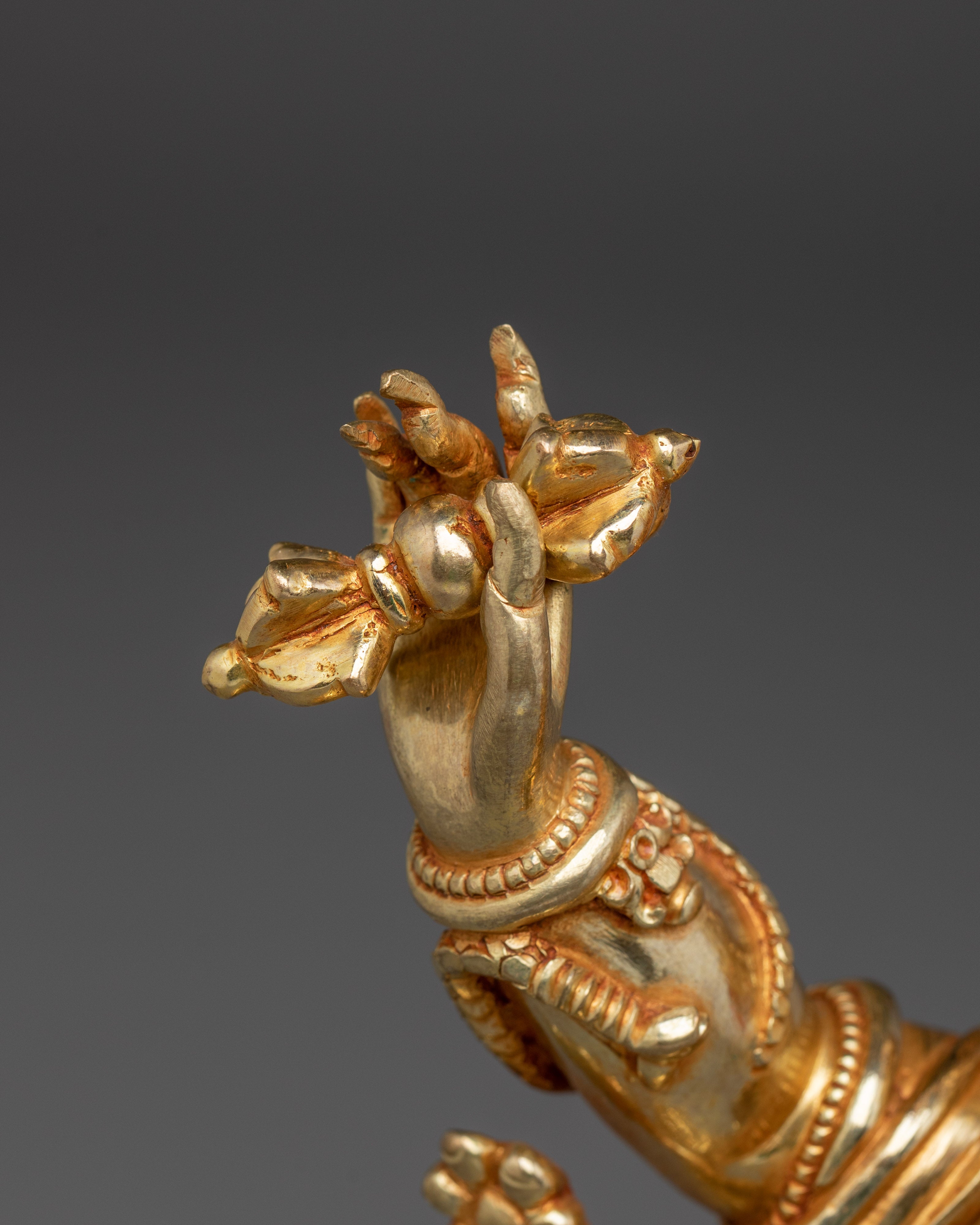 Fierce Guru Drakpo Idol | 24K Gold Gilded Copper Sculpture
