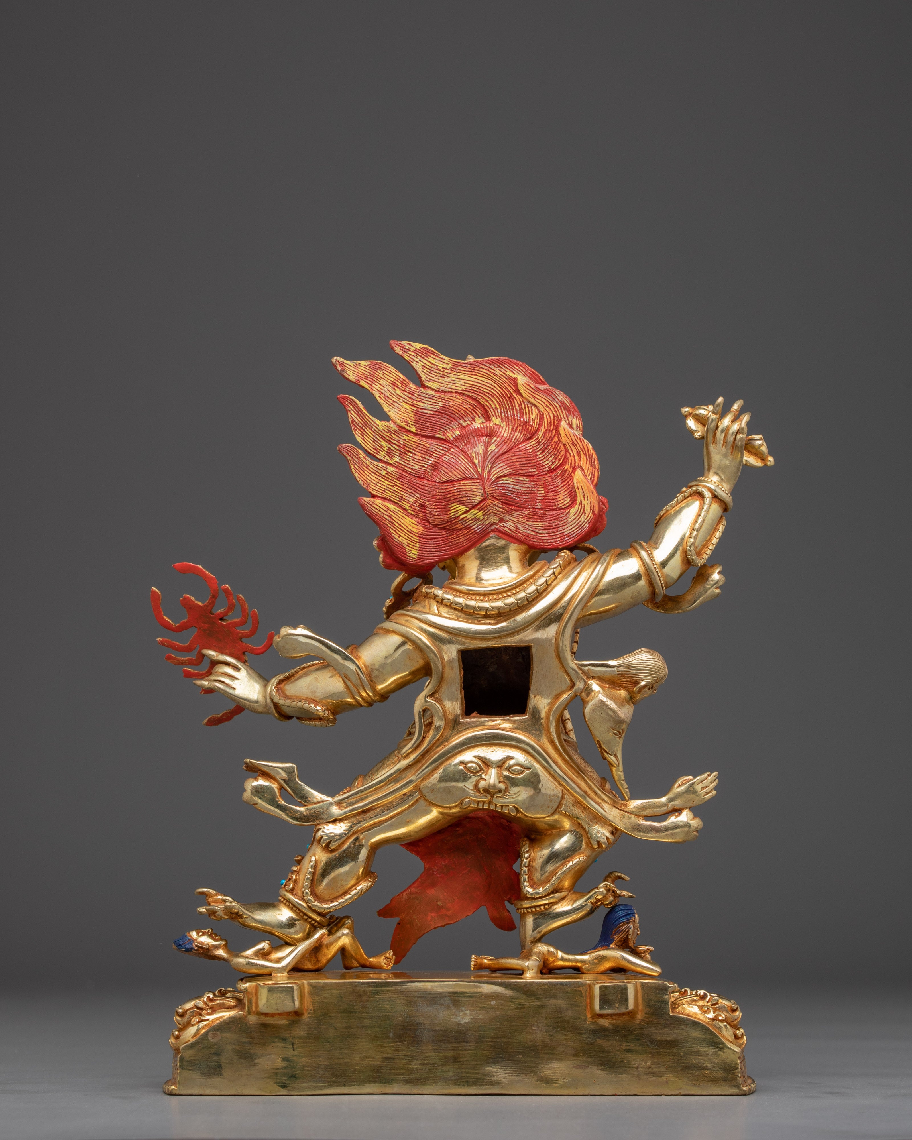 Fierce Guru Drakpo Idol | 24K Gold Gilded Copper Sculpture