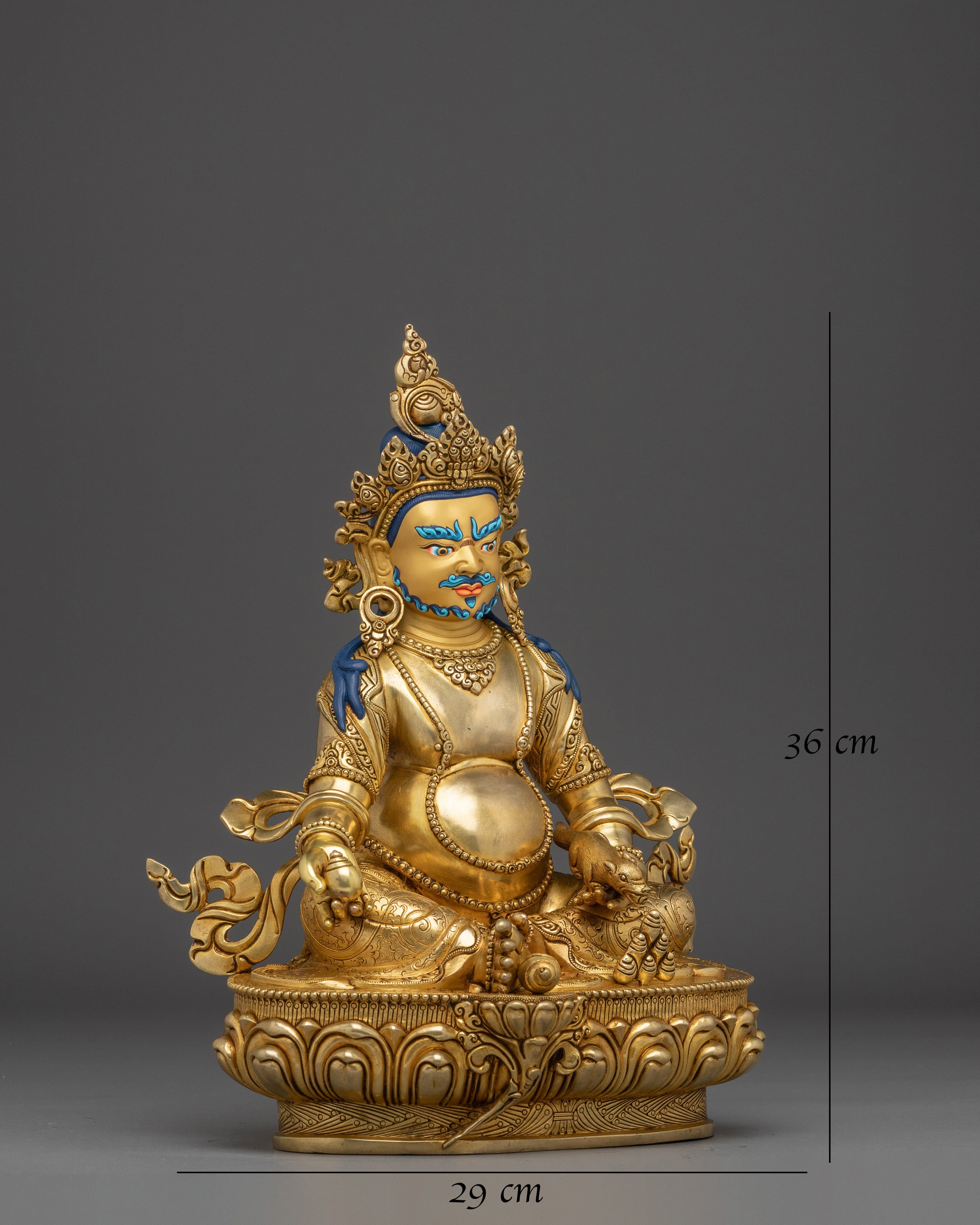 Gold Dzambhala Wealth and Prosperity Statue 